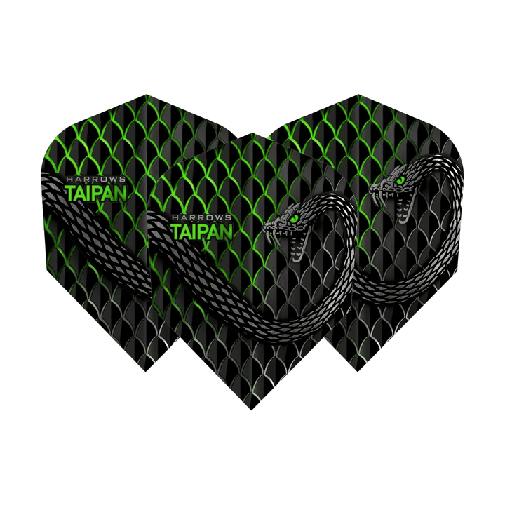 Harrows Taipan No. 6 Dart Flights Green Flights