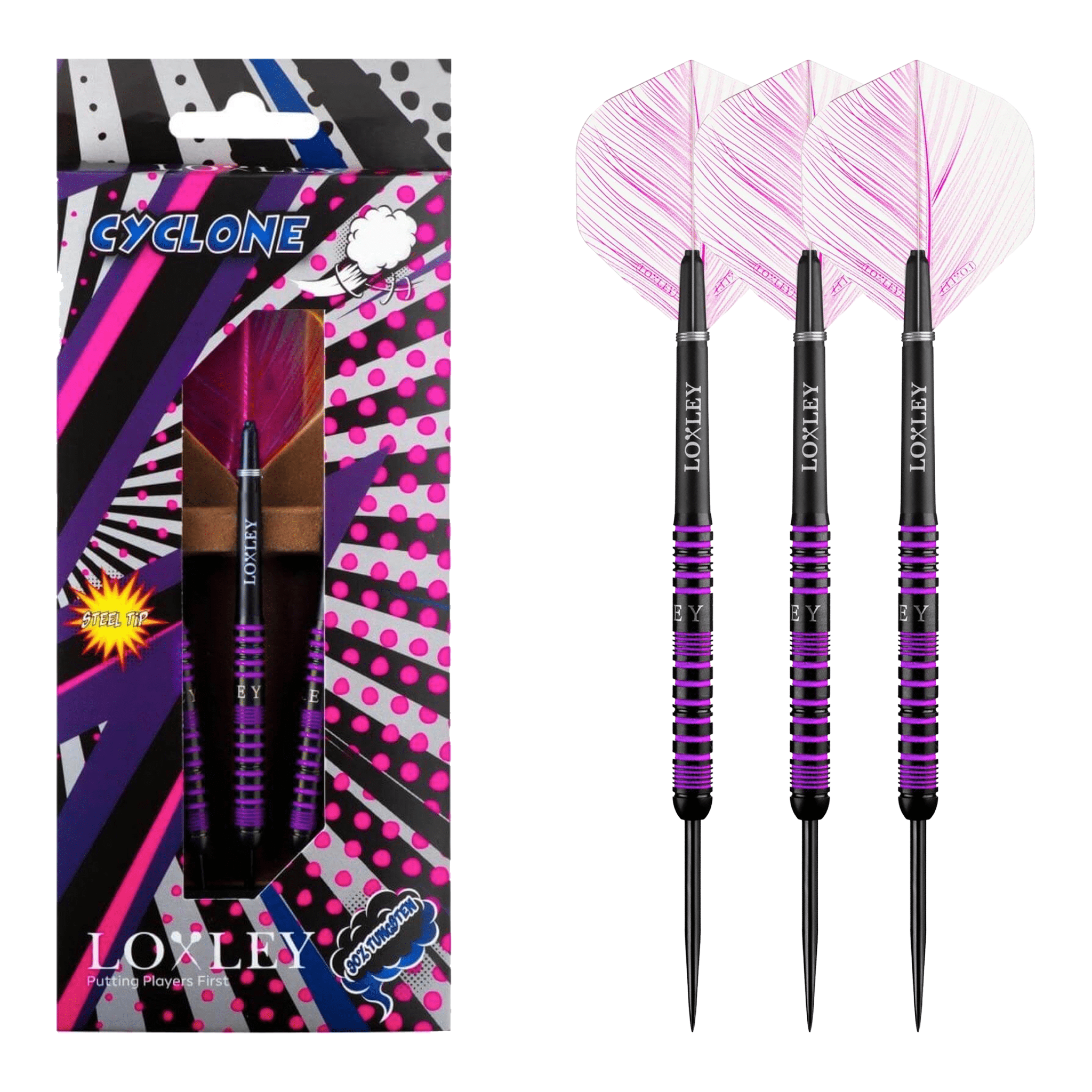 Loxley Cyclone - 90% Tungsten Steel Tip Darts 24 Grams Darts