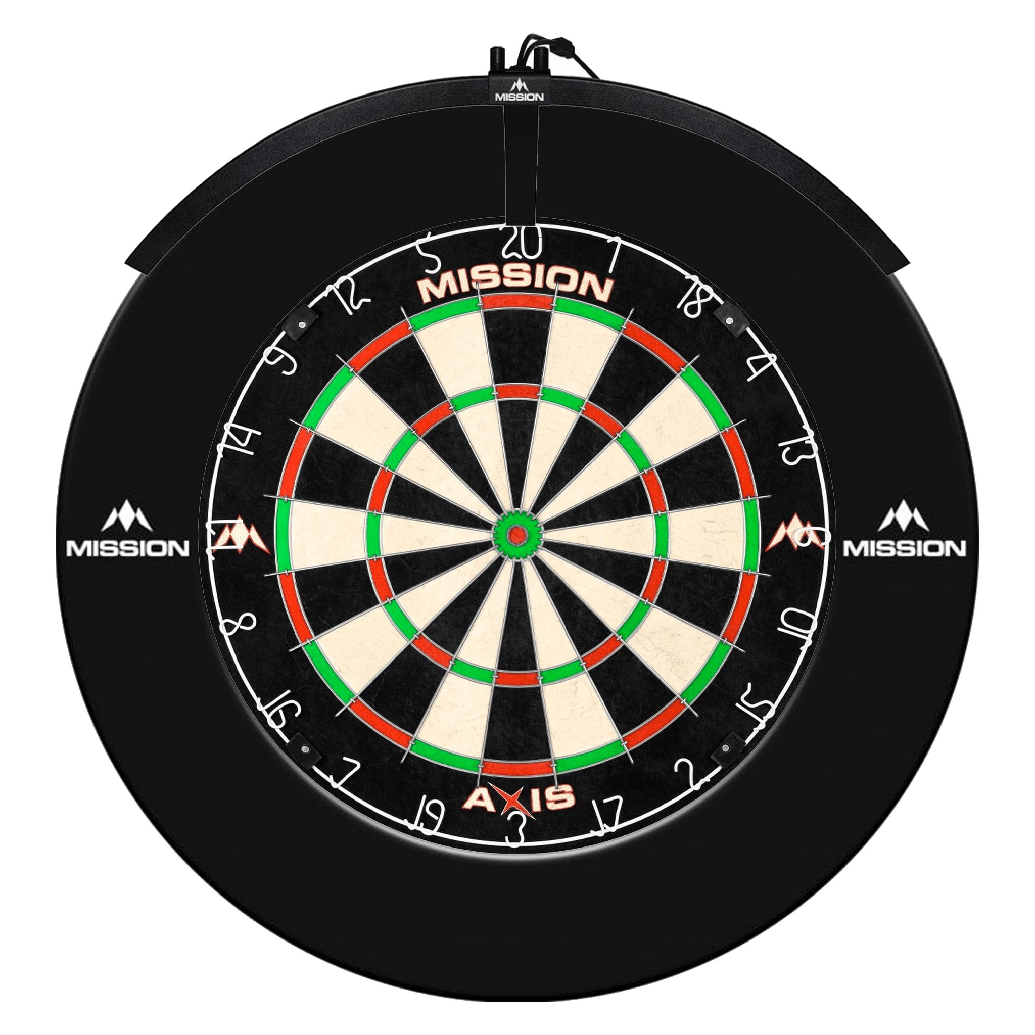 Mission Axis Dartboard, Surround & Light Bundle Black / Torus 100 Boards