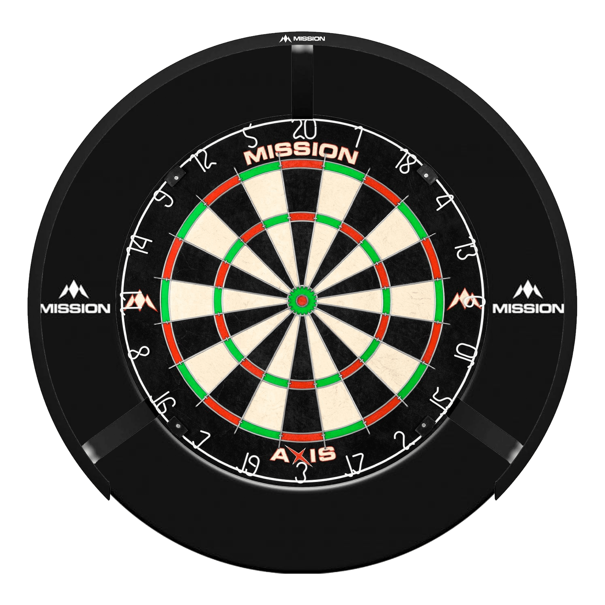 Mission Axis Dartboard, Surround & Light Bundle Black / Torus 270 Boards