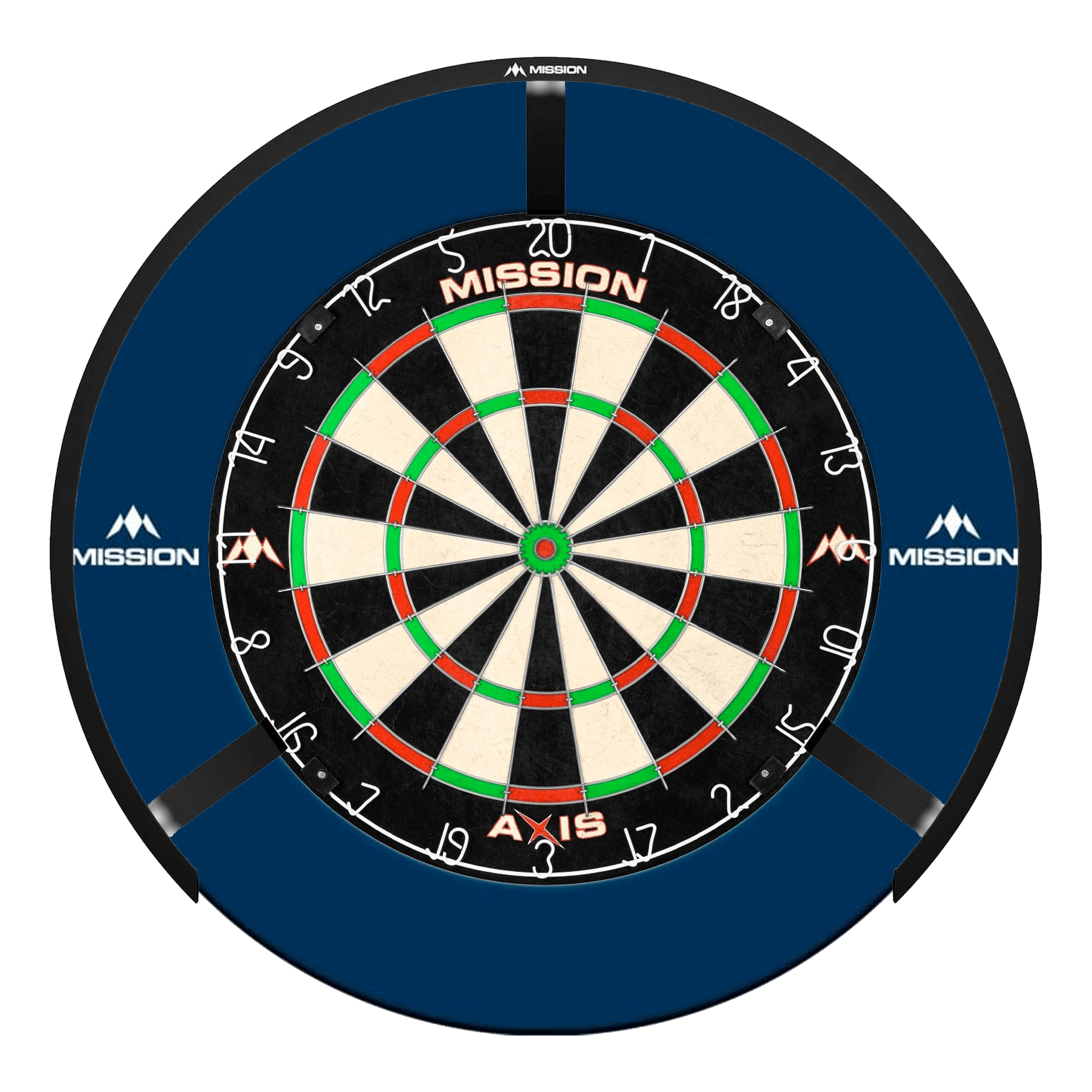 Mission Axis Dartboard, Surround & Light Bundle Blue / Torus 270 Boards