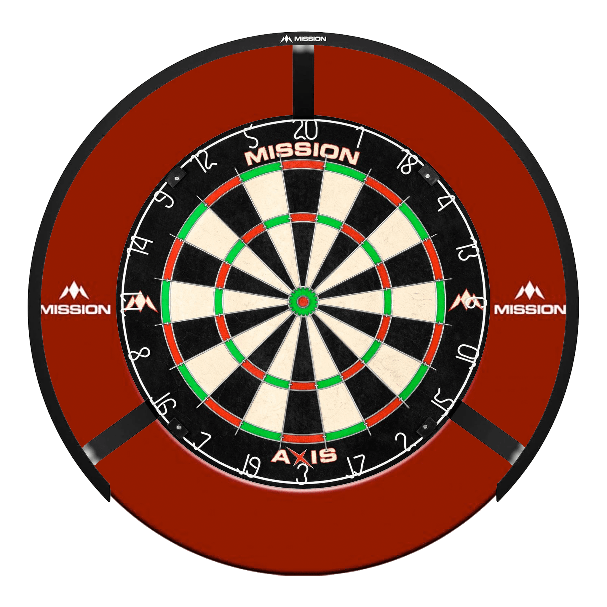 Mission Axis Dartboard, Surround & Light Bundle Red / Torus 270 Boards