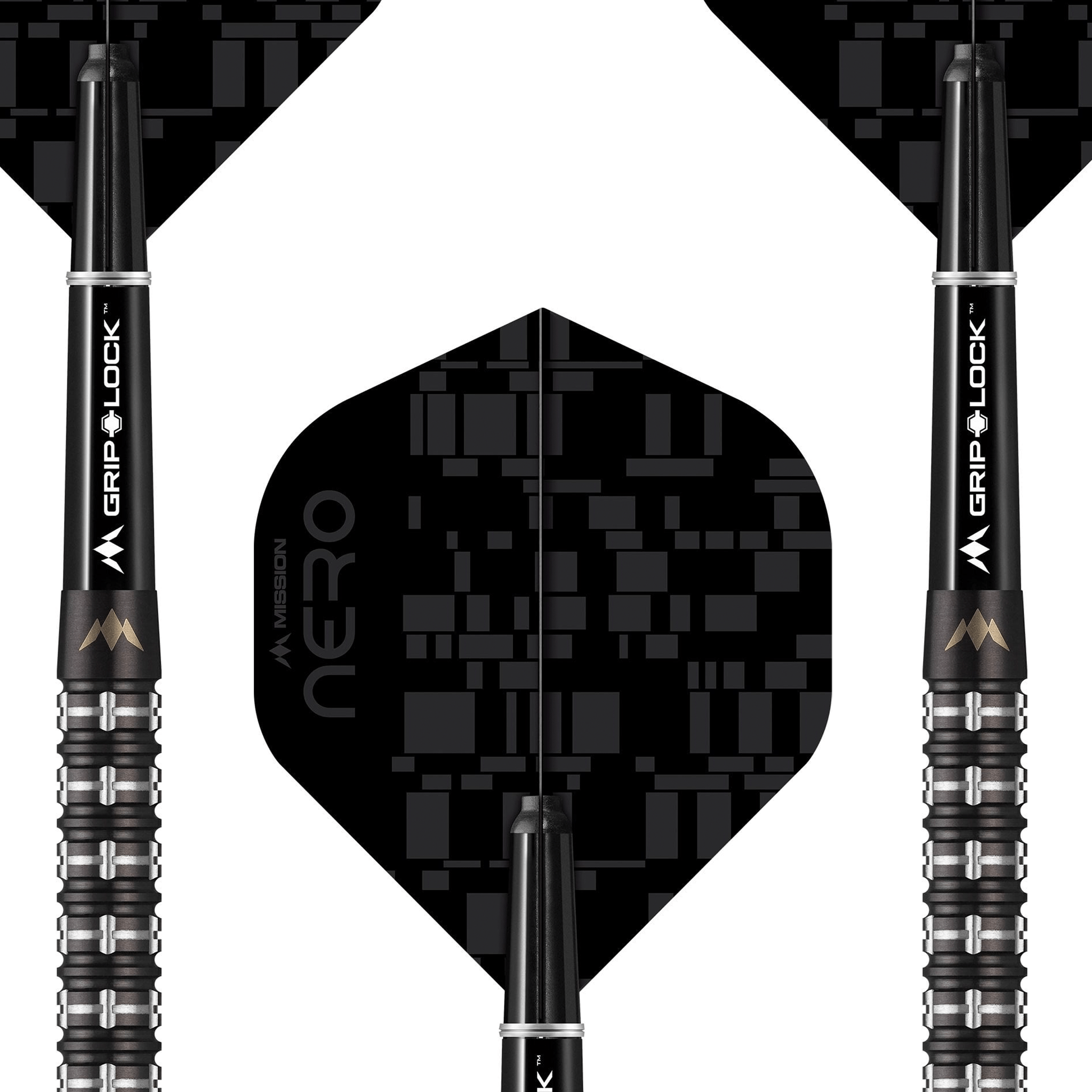 Mission Nero M2 Linear Ringed Steel Tip Darts - 90% Tungsten - 22 Grams Darts