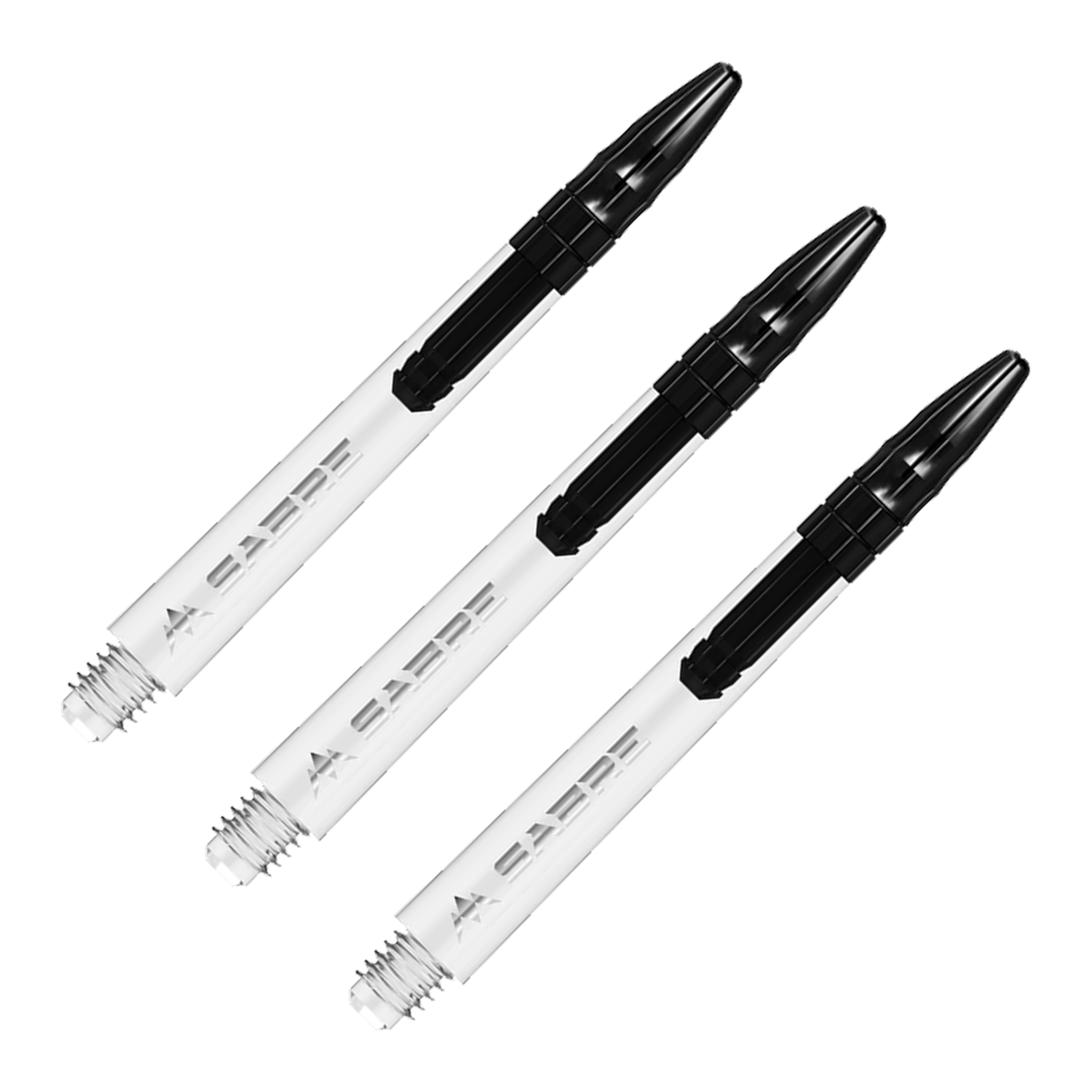 Mission Sabre - Polycarbonate Dart Shafts Medium (49mm) / Clear & Black Shafts