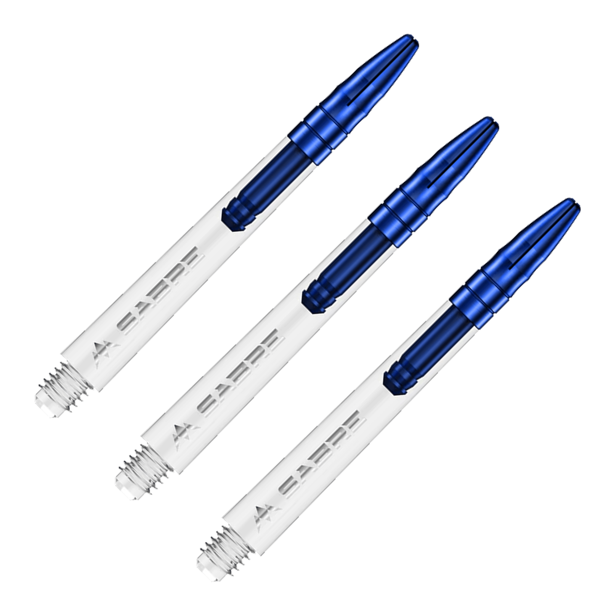 Mission Sabre - Polycarbonate Dart Shafts Medium (49mm) / Clear & Blue Shafts