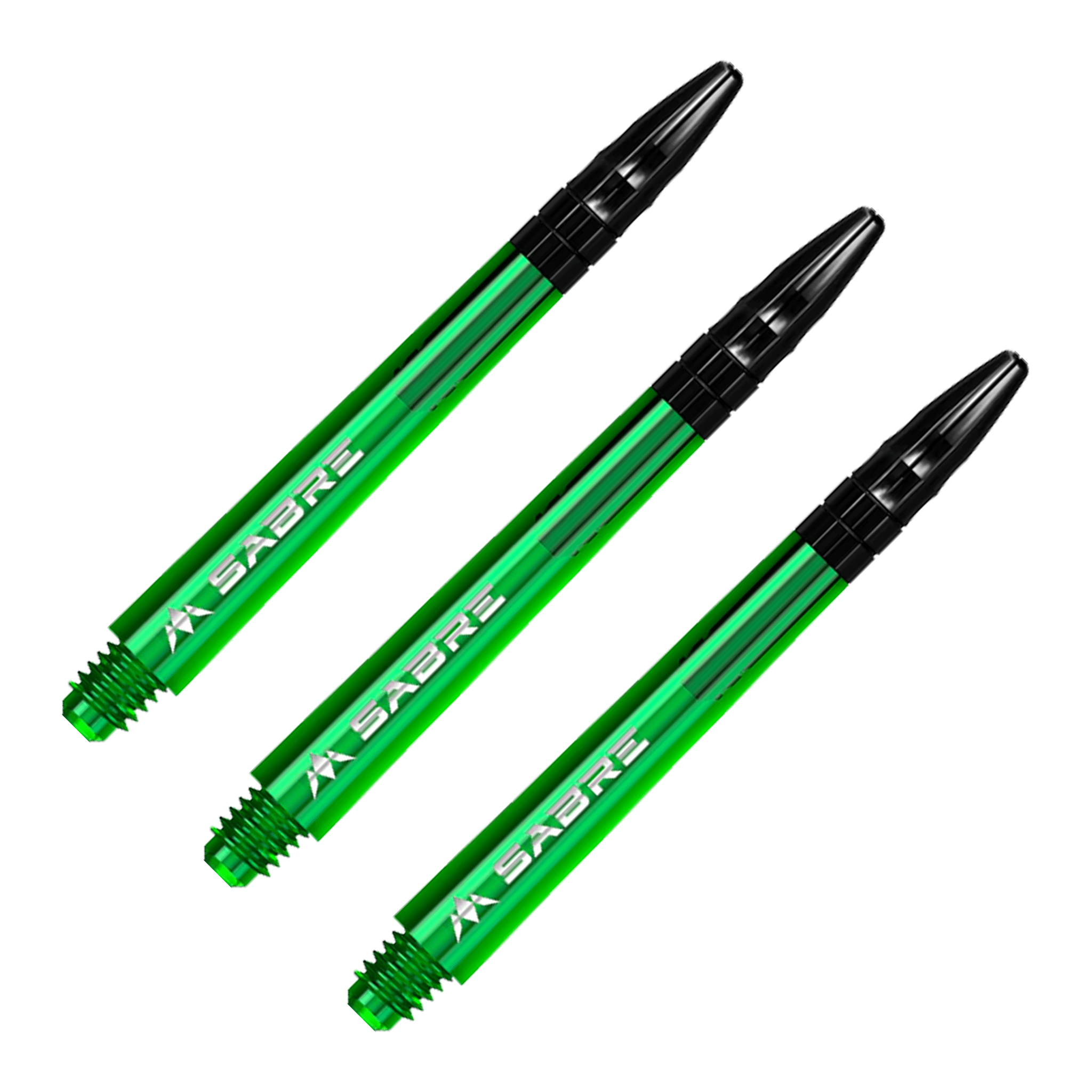 Mission Sabre - Polycarbonate Dart Shafts Medium (49mm) / Green & Black Shafts