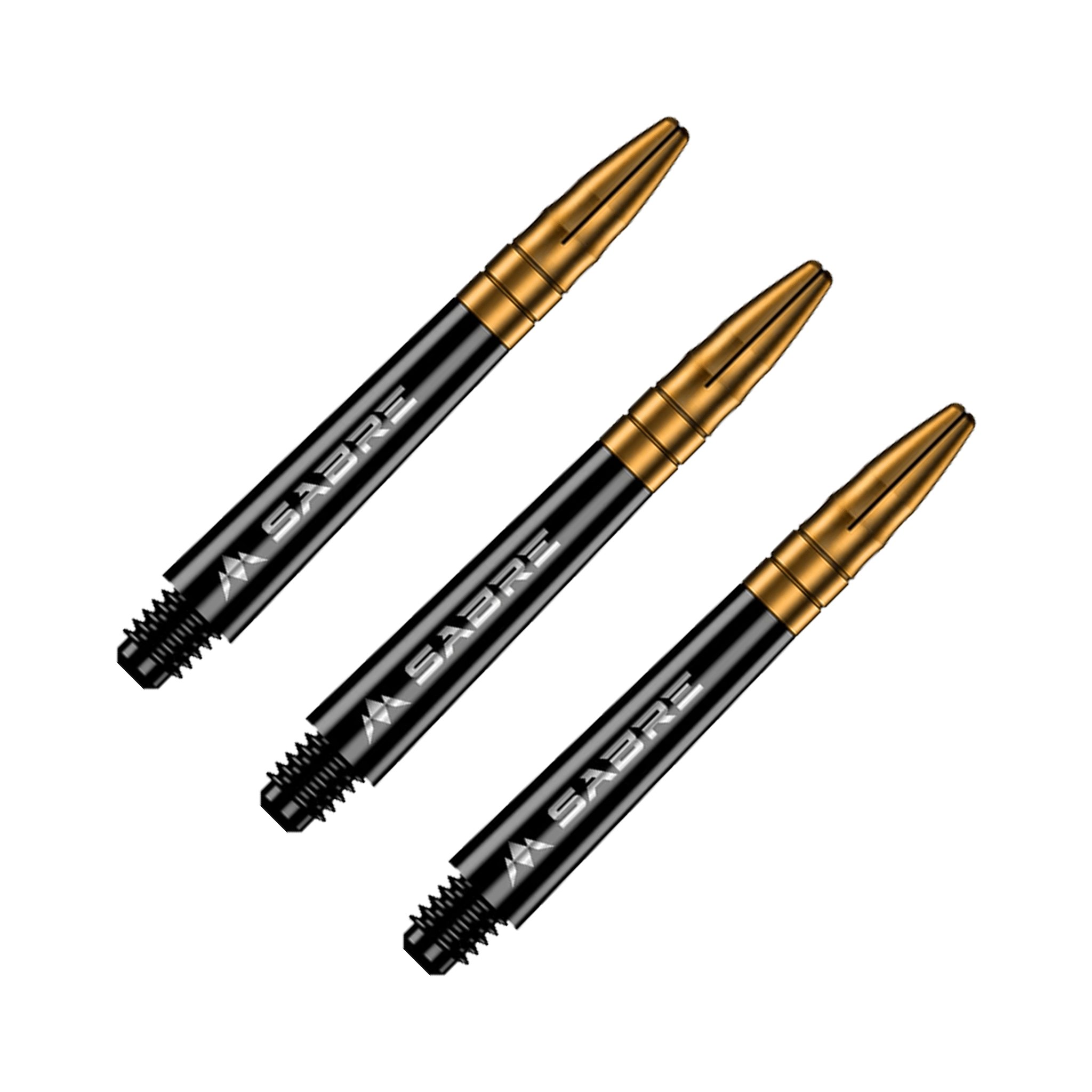 Mission Sabre - Polycarbonate Dart Shafts Midi (40mm) / Black & Gold Shafts