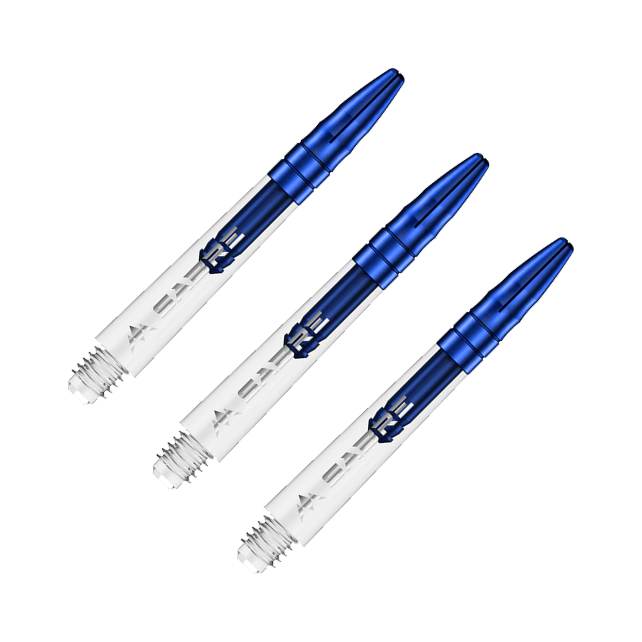 Mission Sabre - Polycarbonate Dart Shafts Midi (40mm) / Clear & Blue Shafts