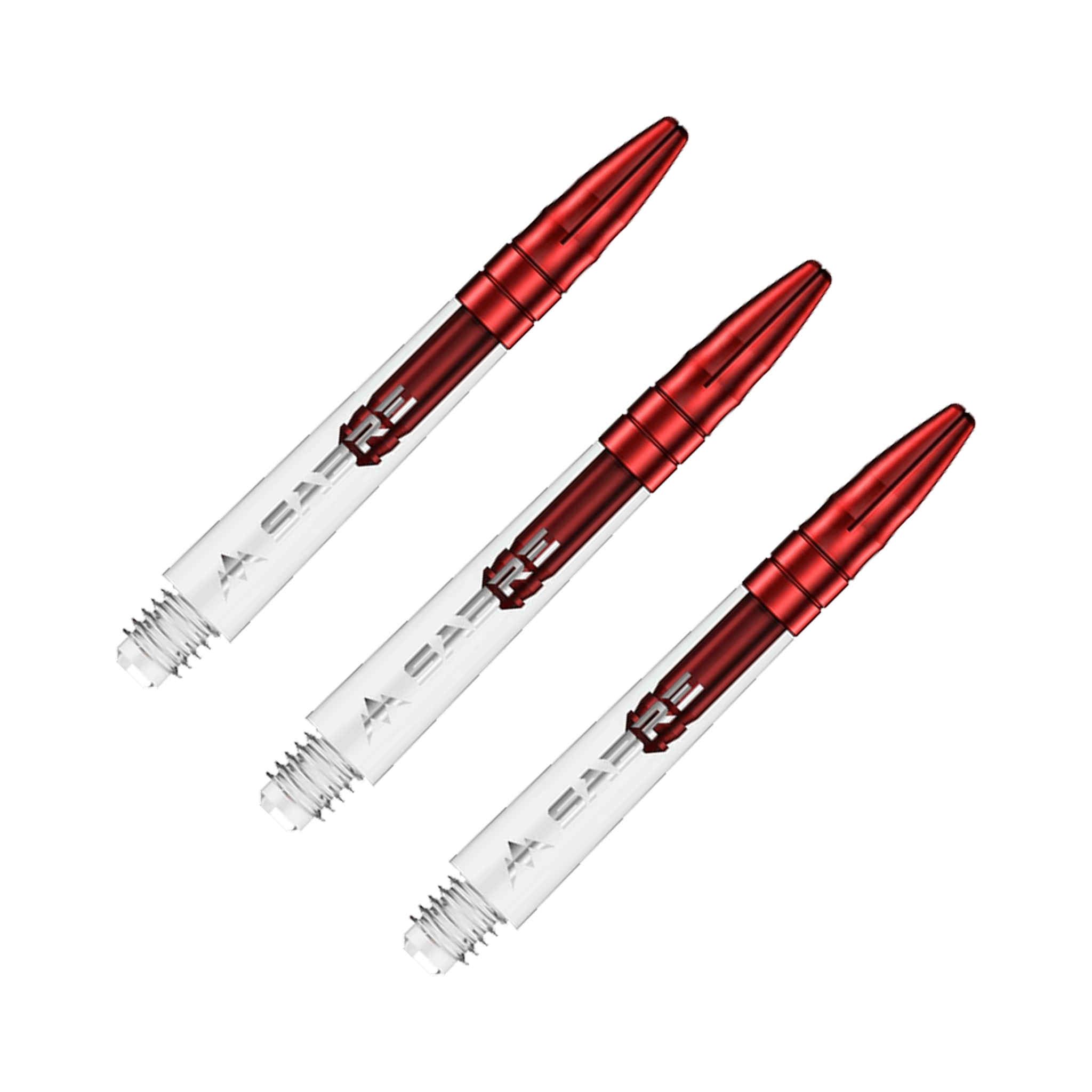 Mission Sabre - Polycarbonate Dart Shafts Midi (40mm) / Clear & Red Shafts