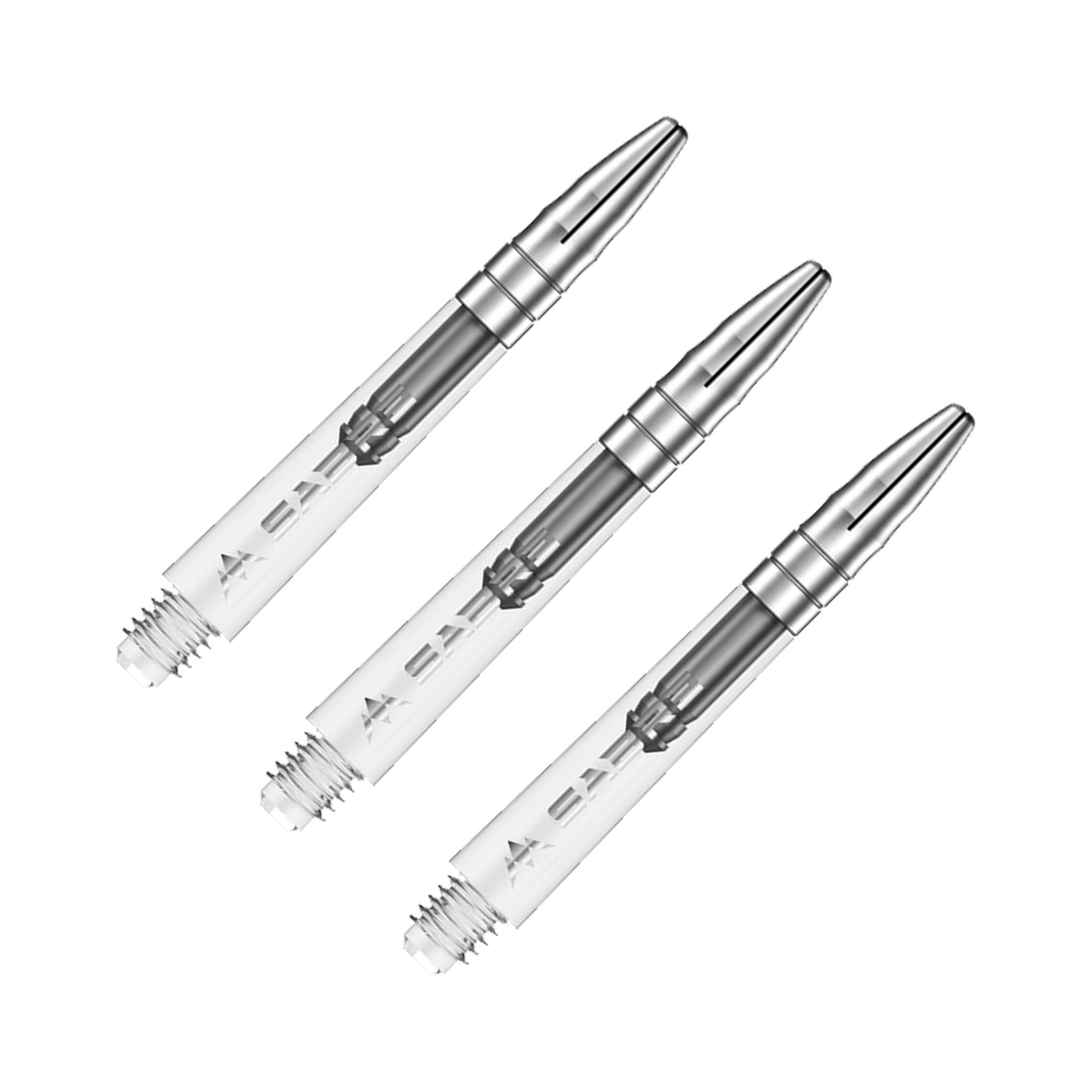 Mission Sabre - Polycarbonate Dart Shafts Midi (40mm) / Clear & Silver Shafts