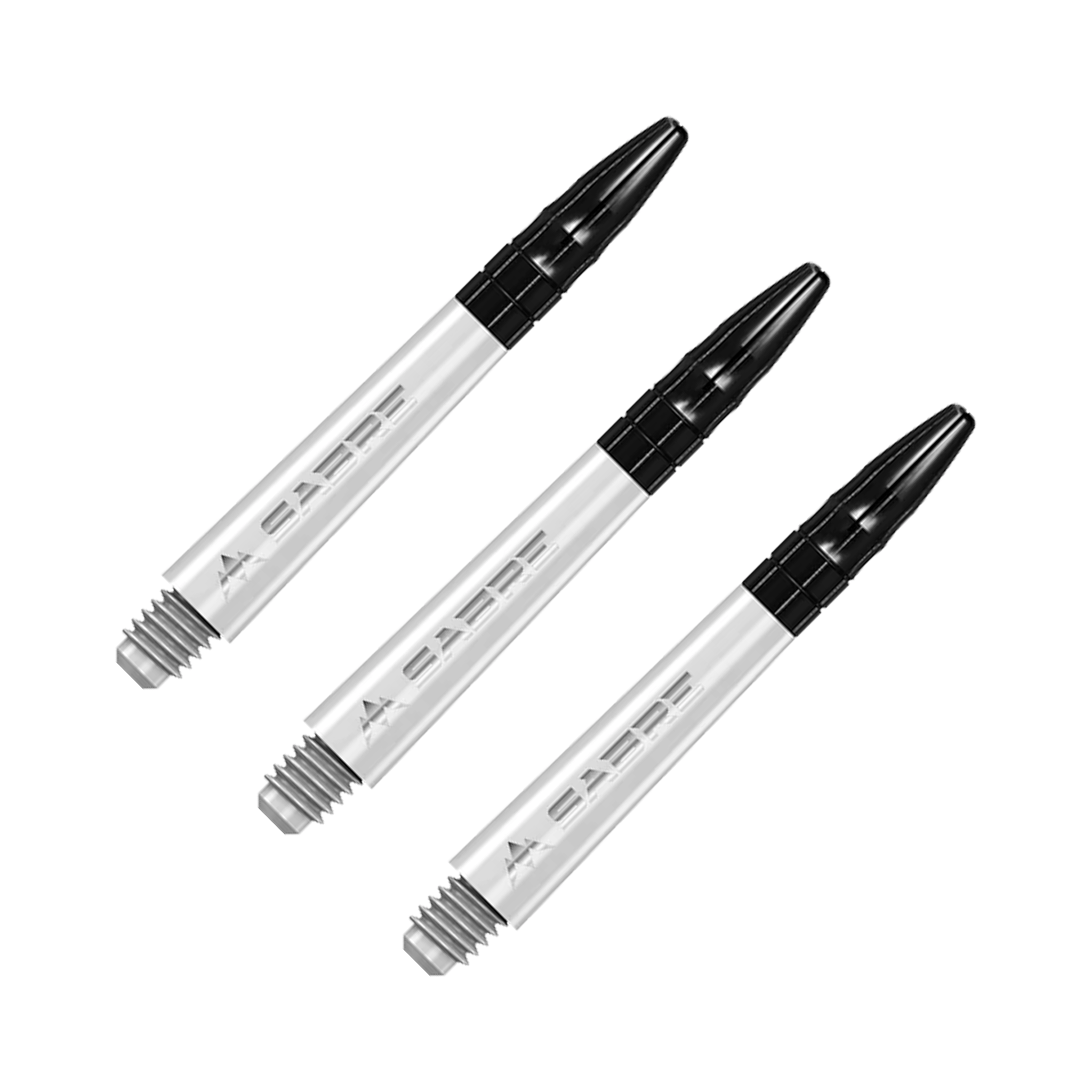 Mission Sabre - Polycarbonate Dart Shafts Midi (40mm) / White & Black Shafts