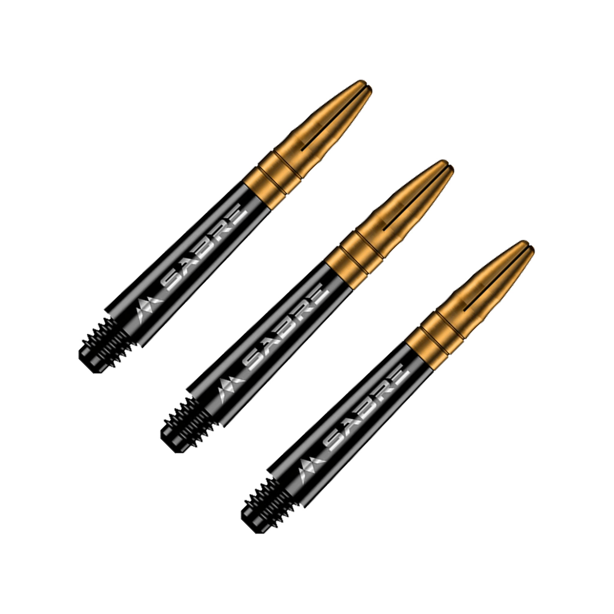 Mission Sabre - Polycarbonate Dart Shafts Short (36mm) / Black & Gold Shafts