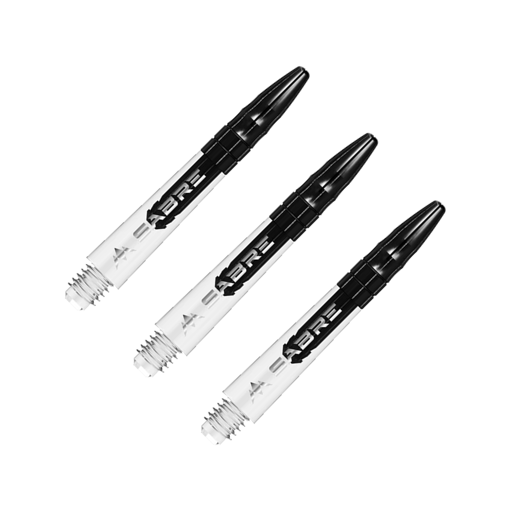 Mission Sabre - Polycarbonate Dart Shafts Short (36mm) / Clear & Black Shafts