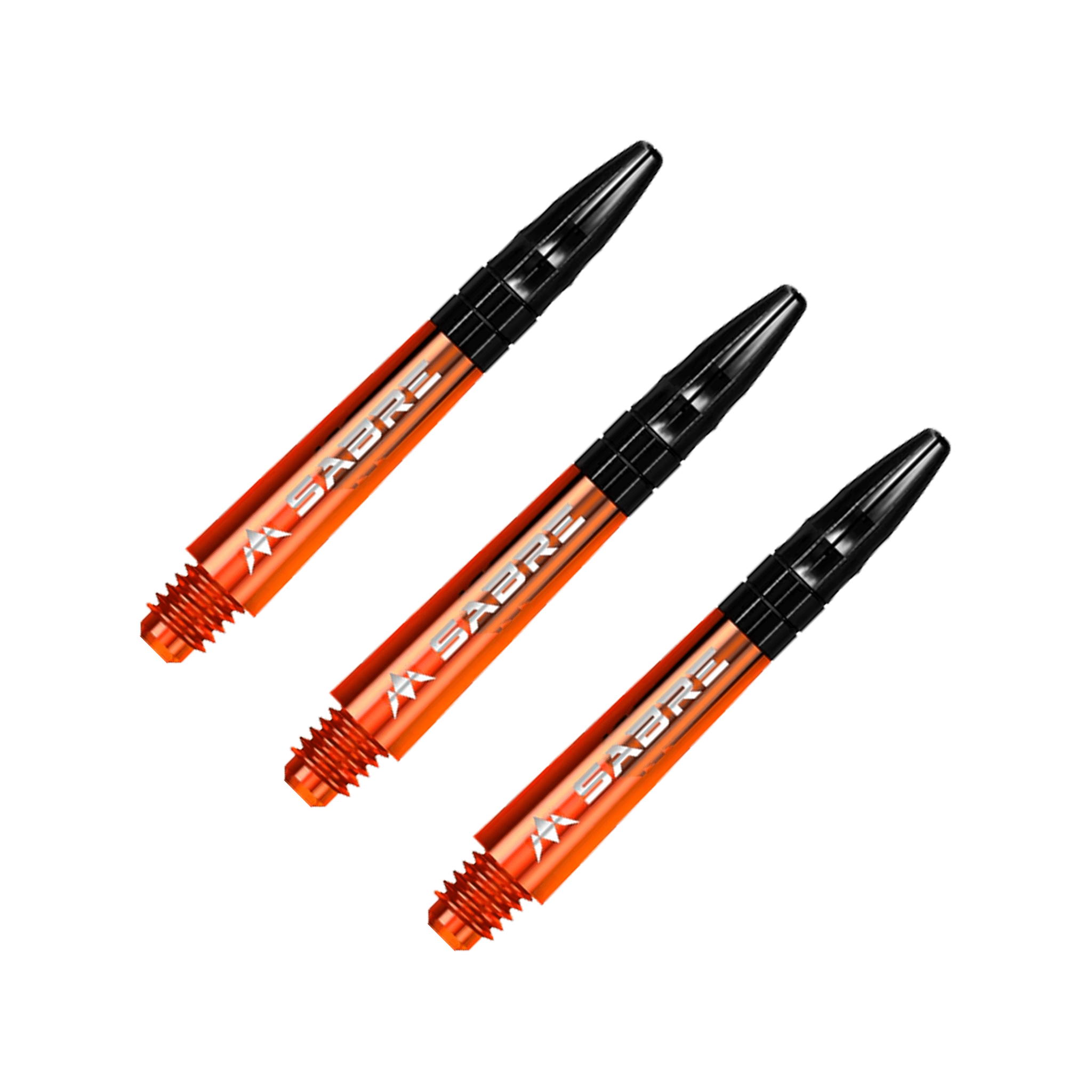 Mission Sabre - Polycarbonate Dart Shafts Short (36mm) / Orange & Black Shafts