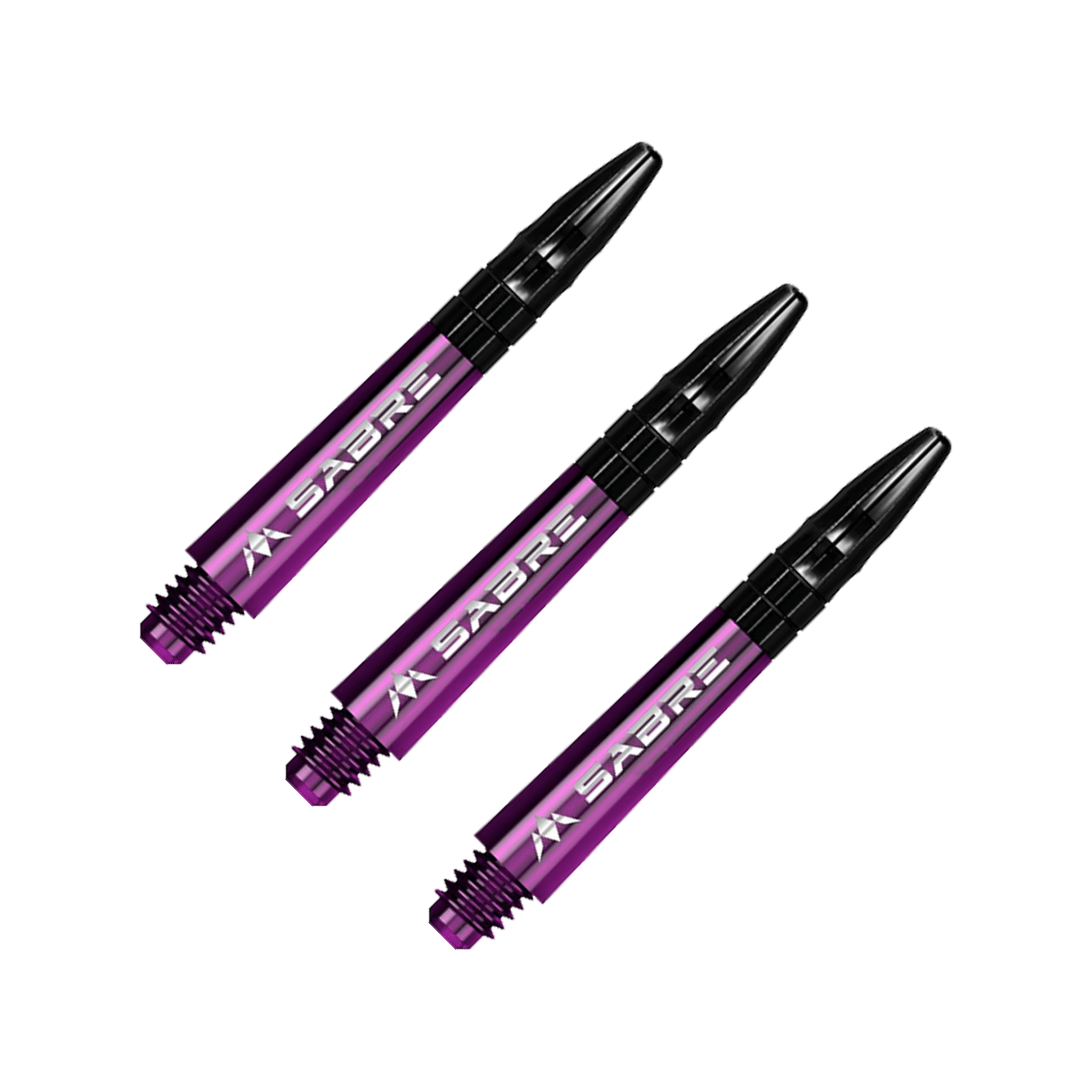 Mission Sabre - Polycarbonate Dart Shafts Short (36mm) / Purple & Black Shafts