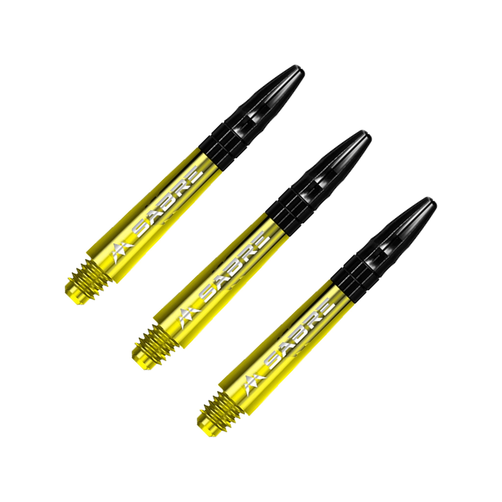 Mission Sabre - Polycarbonate Dart Shafts Short (36mm) / Yellow & Black Shafts
