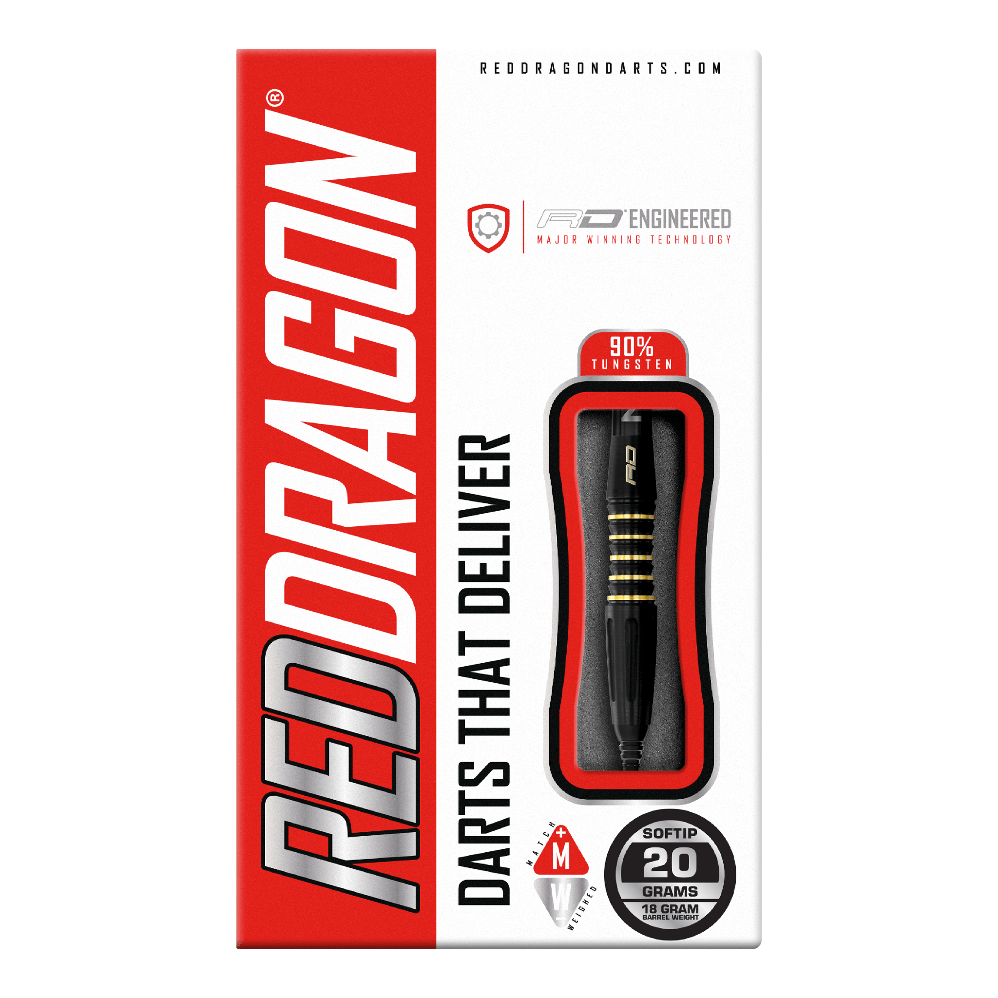 Red Dragon Clarion Black - 90% Tungsten Soft Tip Darts 20 Grams Darts