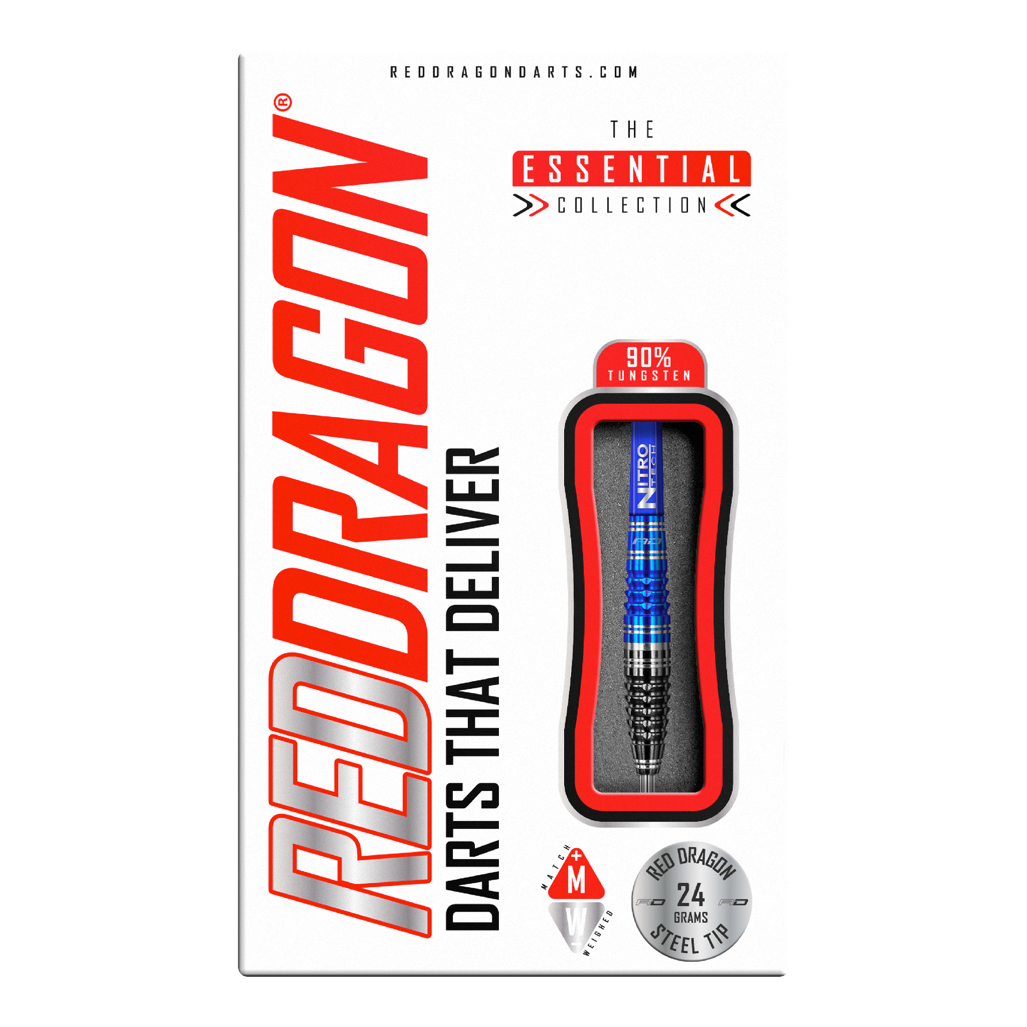 Red Dragon Delta 2 Steel Tip Darts - 90% Tungsten - 24 Grams Darts