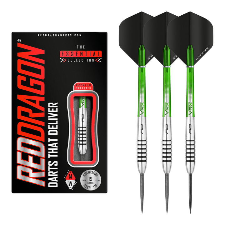 Red Dragon Featherlite 9 Steel Tip Darts - 85% Tungsten - 19 Grams Darts
