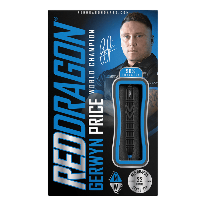 Red Dragon Gerwyn Price Back to Black Steel Tip Darts - 90% Tungsten - 22 Grams Darts