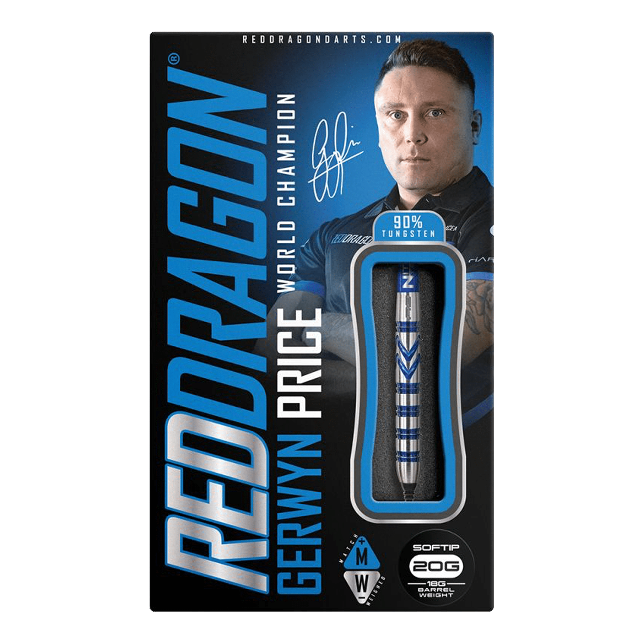 Red Dragon Gerwyn Price Blue Originals - 90% Tungsten Soft Tip Darts Darts