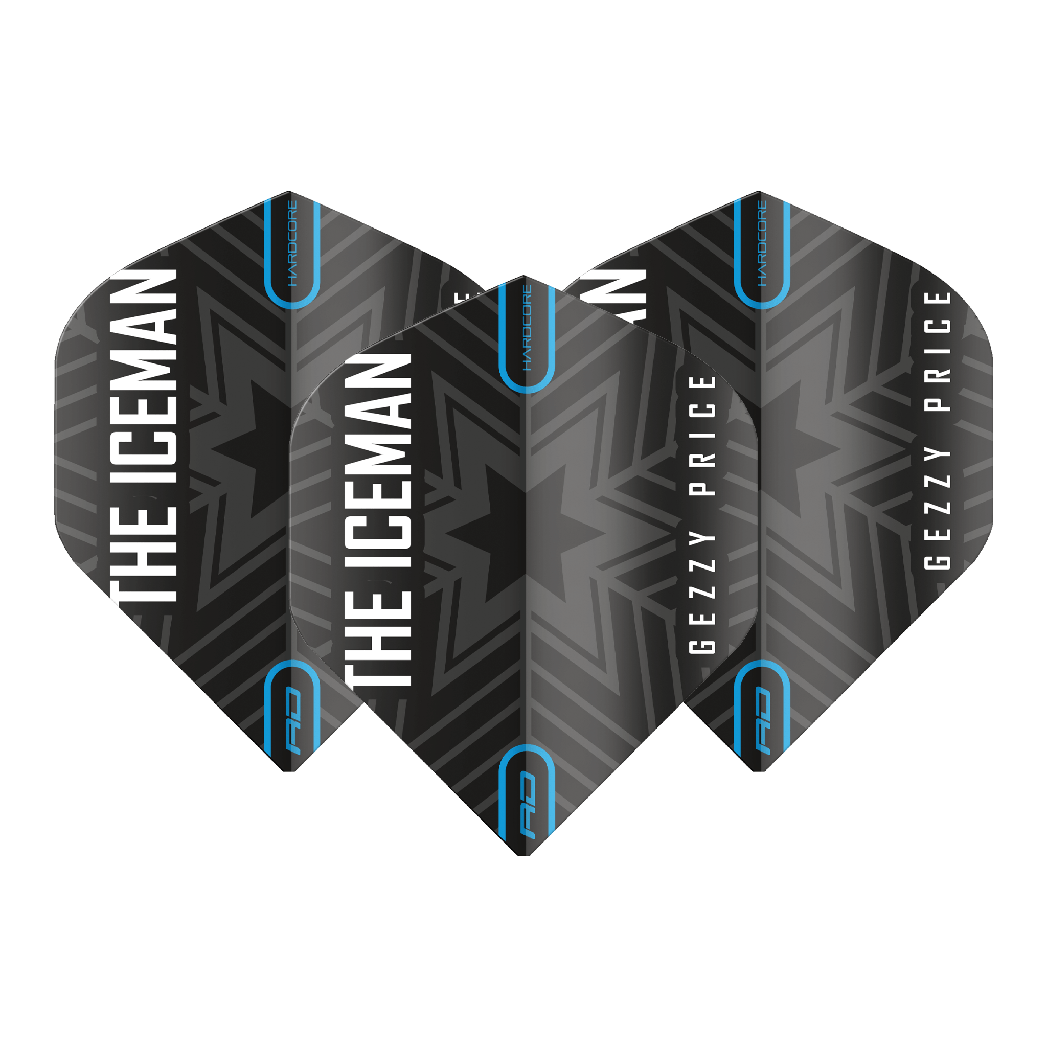 Red Dragon Gerwyn Price Hardcore Snowflake Standard Dart Flights Black/Grey Flights