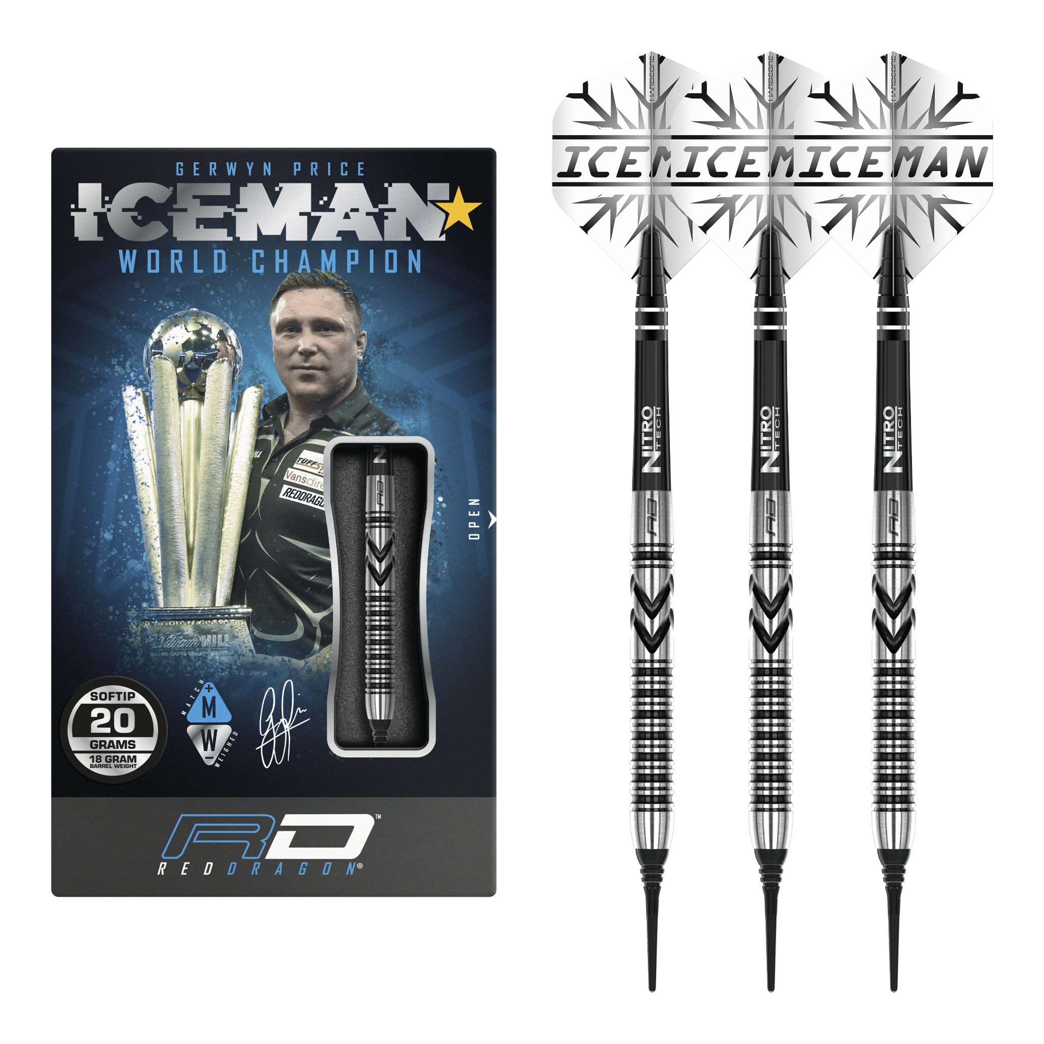 Red Dragon Gerwyn Price Thunderbolt - 90% Tungsten Soft Tip Darts 20 Grams Darts