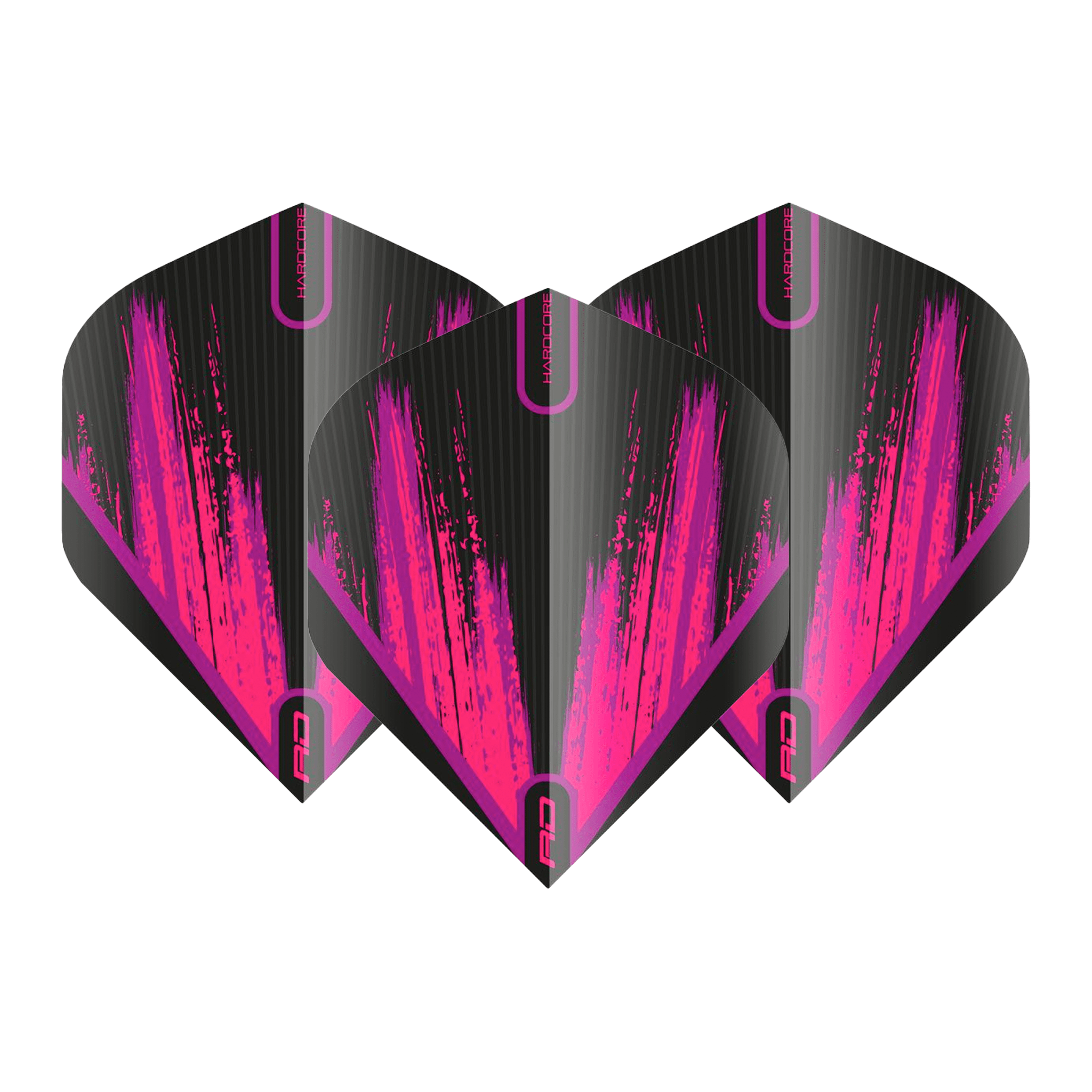 Red Dragon Hardcore Radical Splash Standard Dart Flights Black Pink Flights