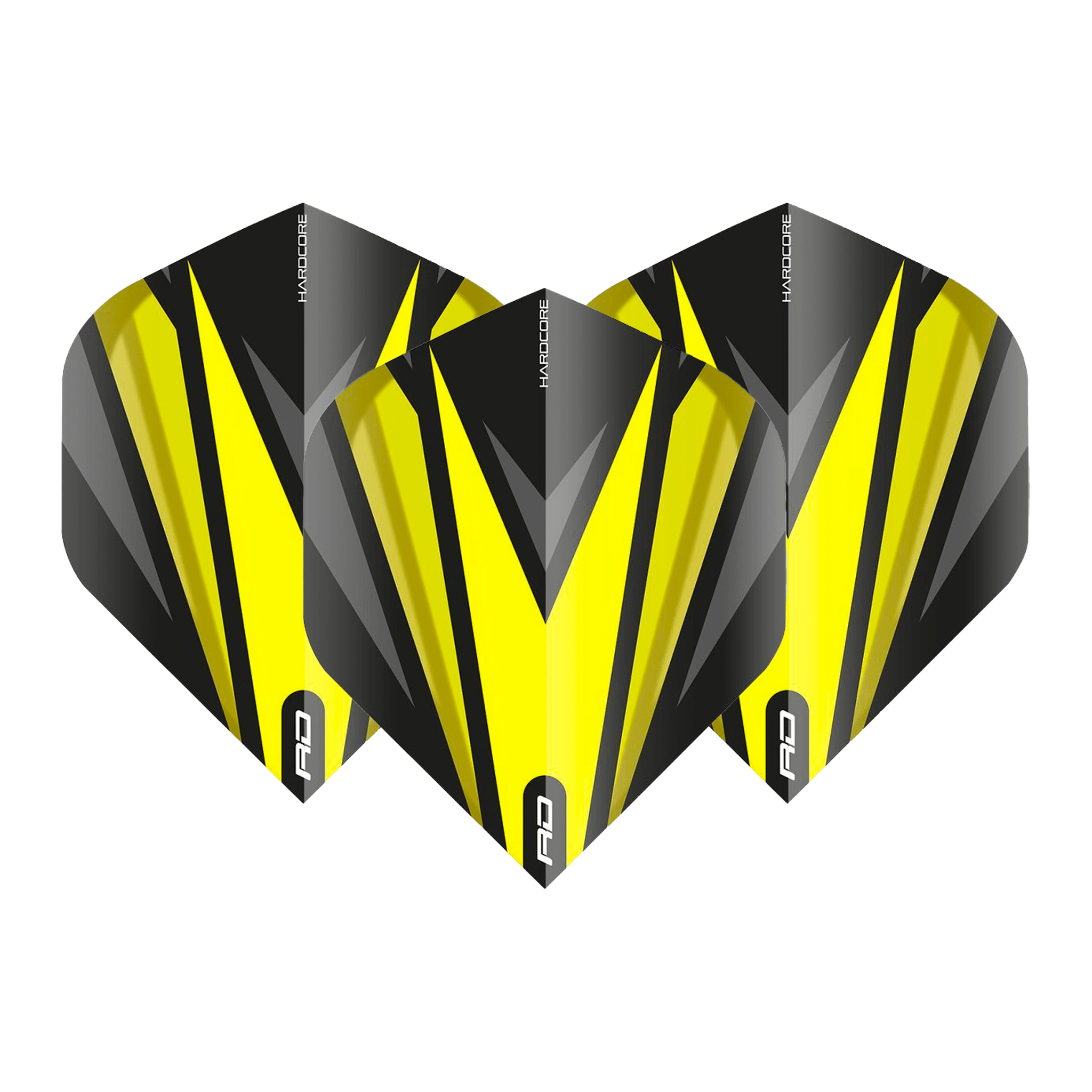 Red Dragon Hardcore Radical Standard Dart Flights Black Yellow Flights