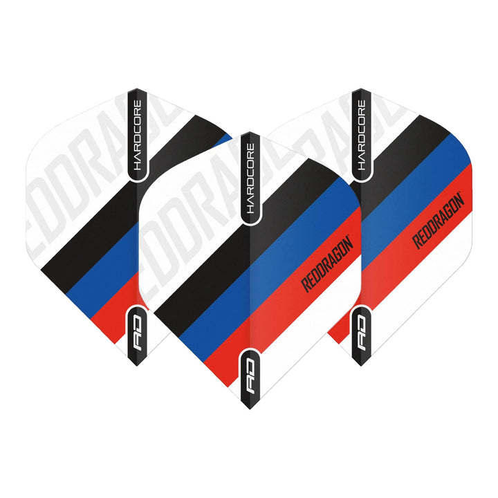 Red Dragon Hardcore XT Tri-Stripe Dart Flights Standard / Red / Blue Flights