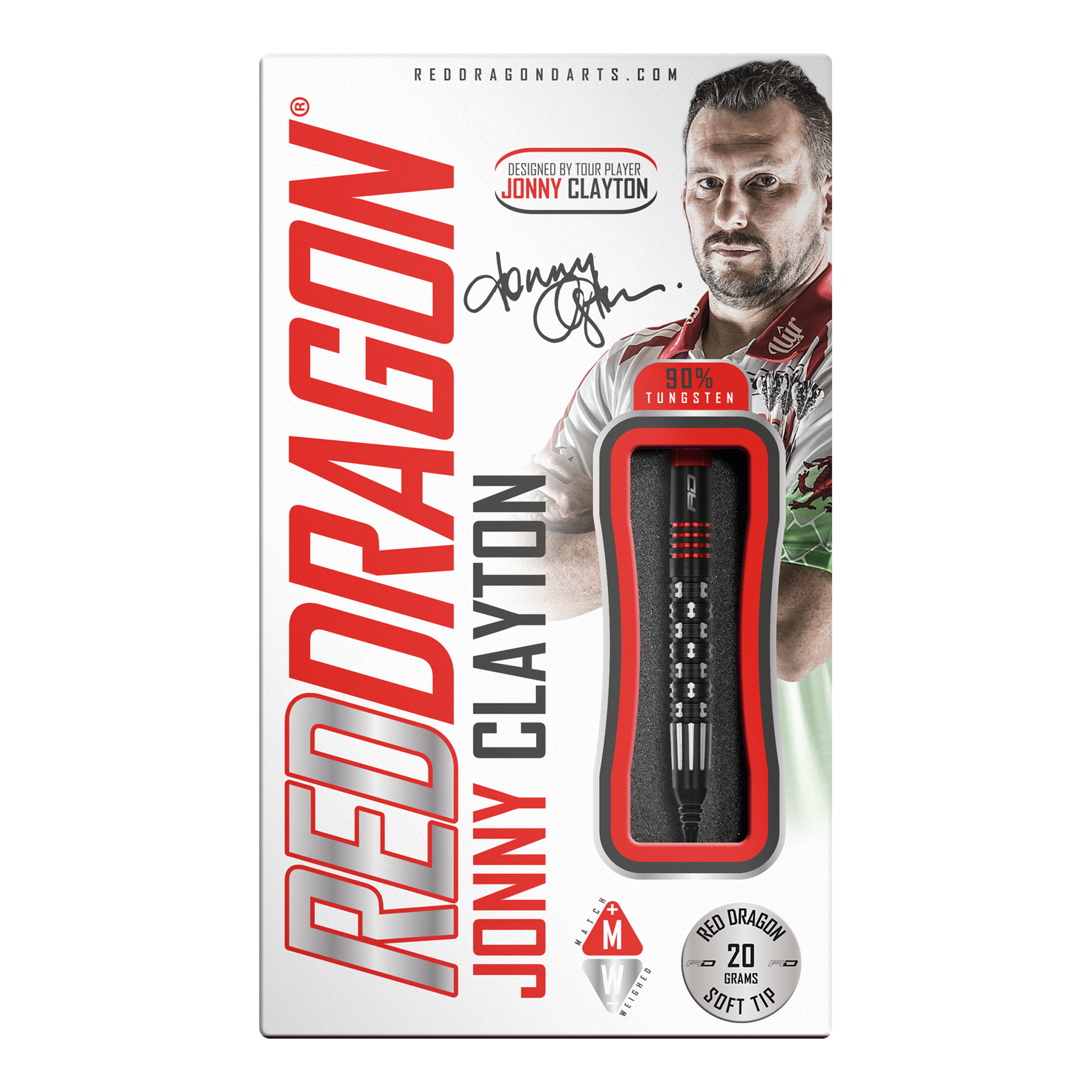 Red Dragon Jonny Clayton Premier League Special Edition - 90% Tungsten Soft Tip Darts 20 Grams Darts