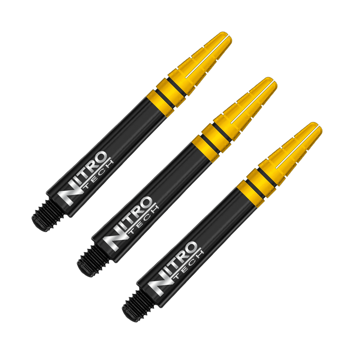 Red Dragon Nitrotech - Polycarbonate Dart Shafts Short (36mm) / Black & Gold Shafts