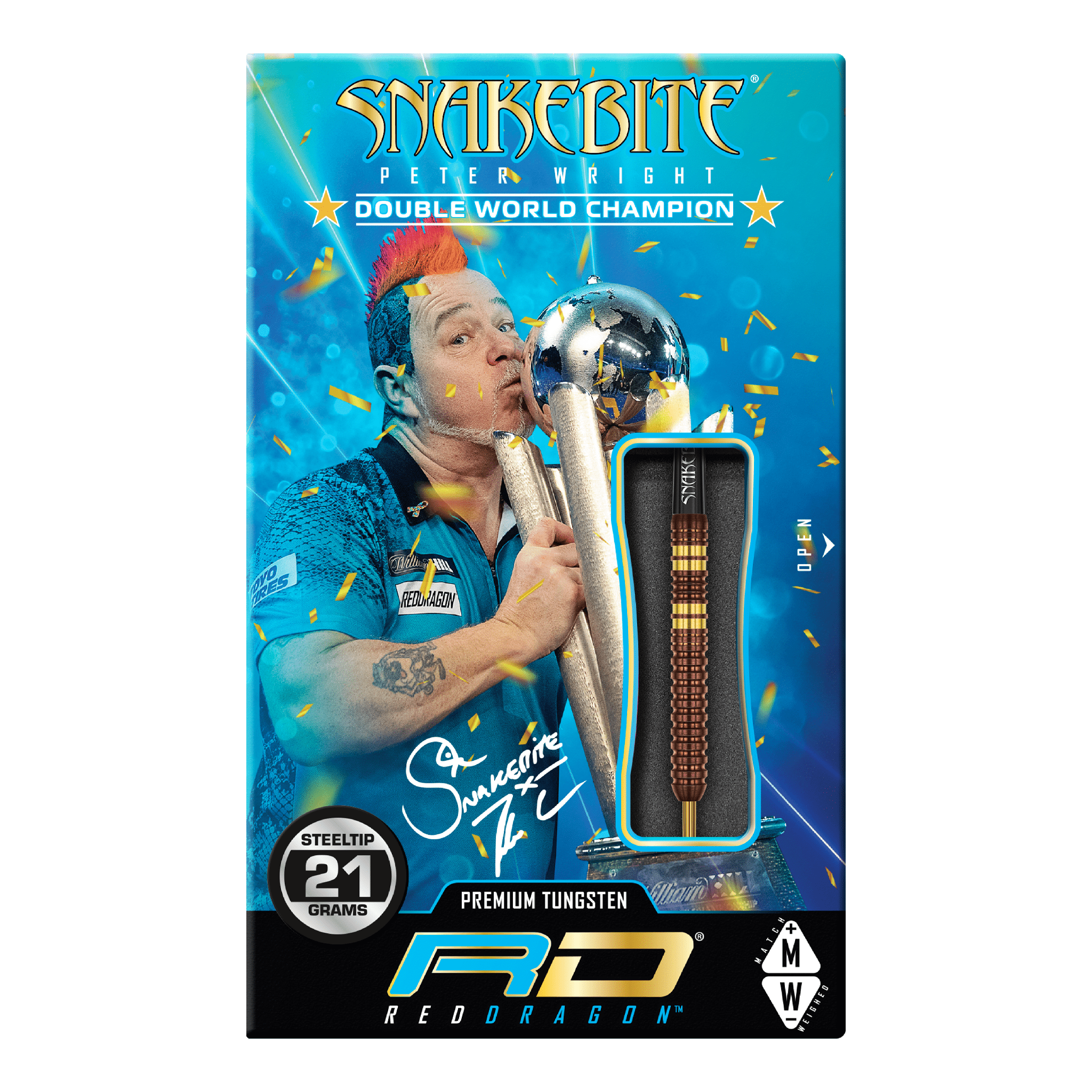 Red Dragon Peter Wright Copper Fusion - 90% Tungsten Steel Tip Darts Darts