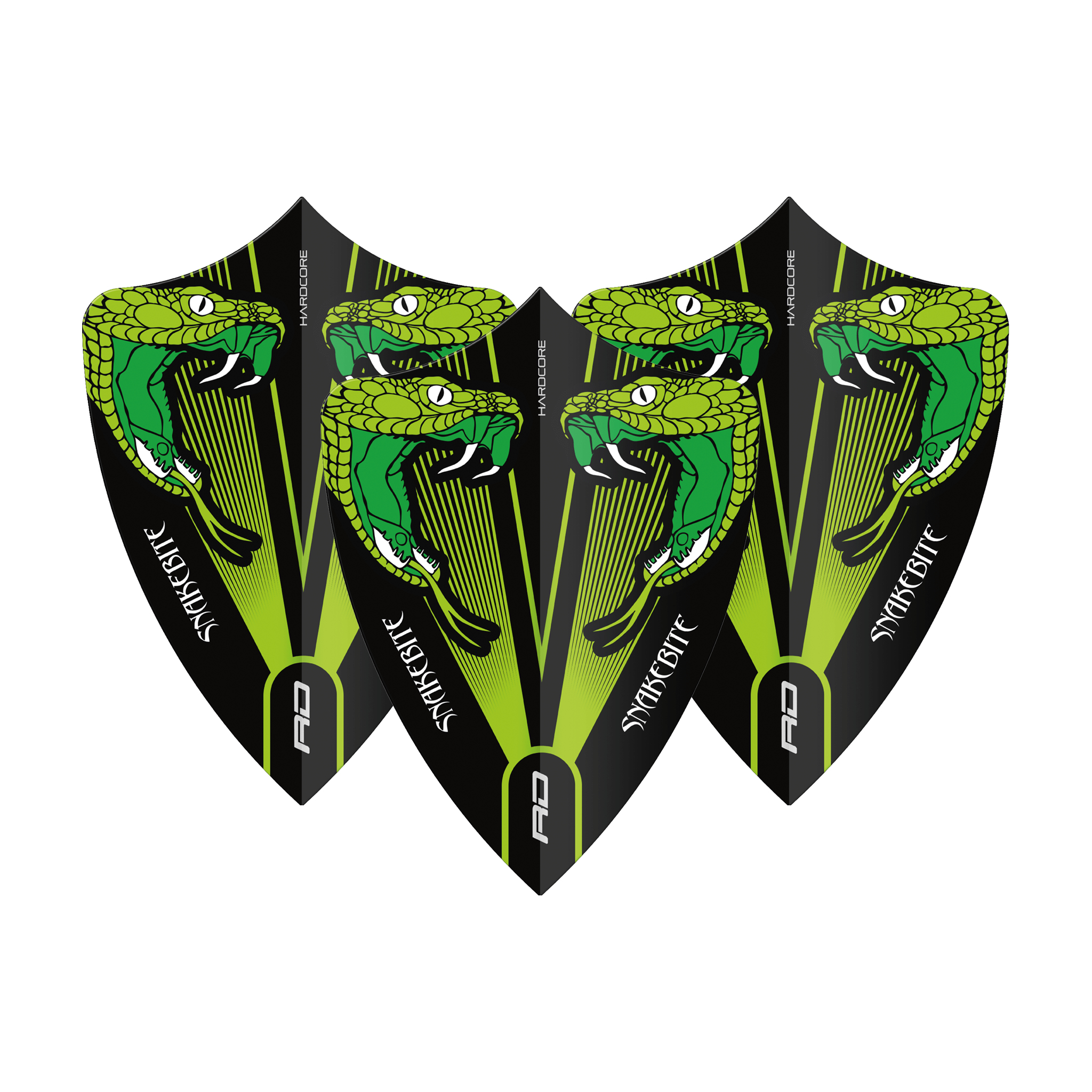 Red Dragon Peter Wright Double Snake Head - Hardcore Dart Flights Freestyle / Green Flights