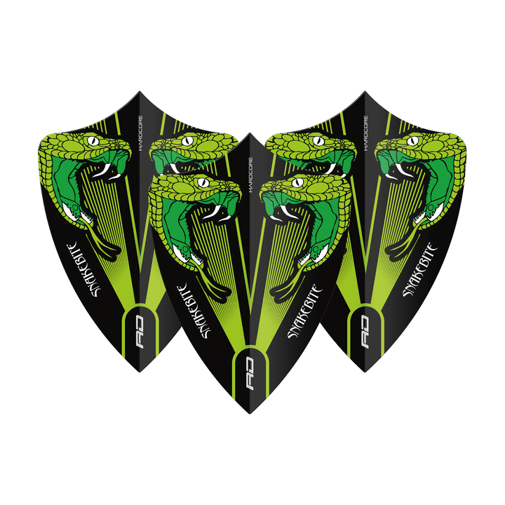 Red Dragon Peter Wright Double Snake Head - Hardcore Dart Flights Freestyle / Green Flights