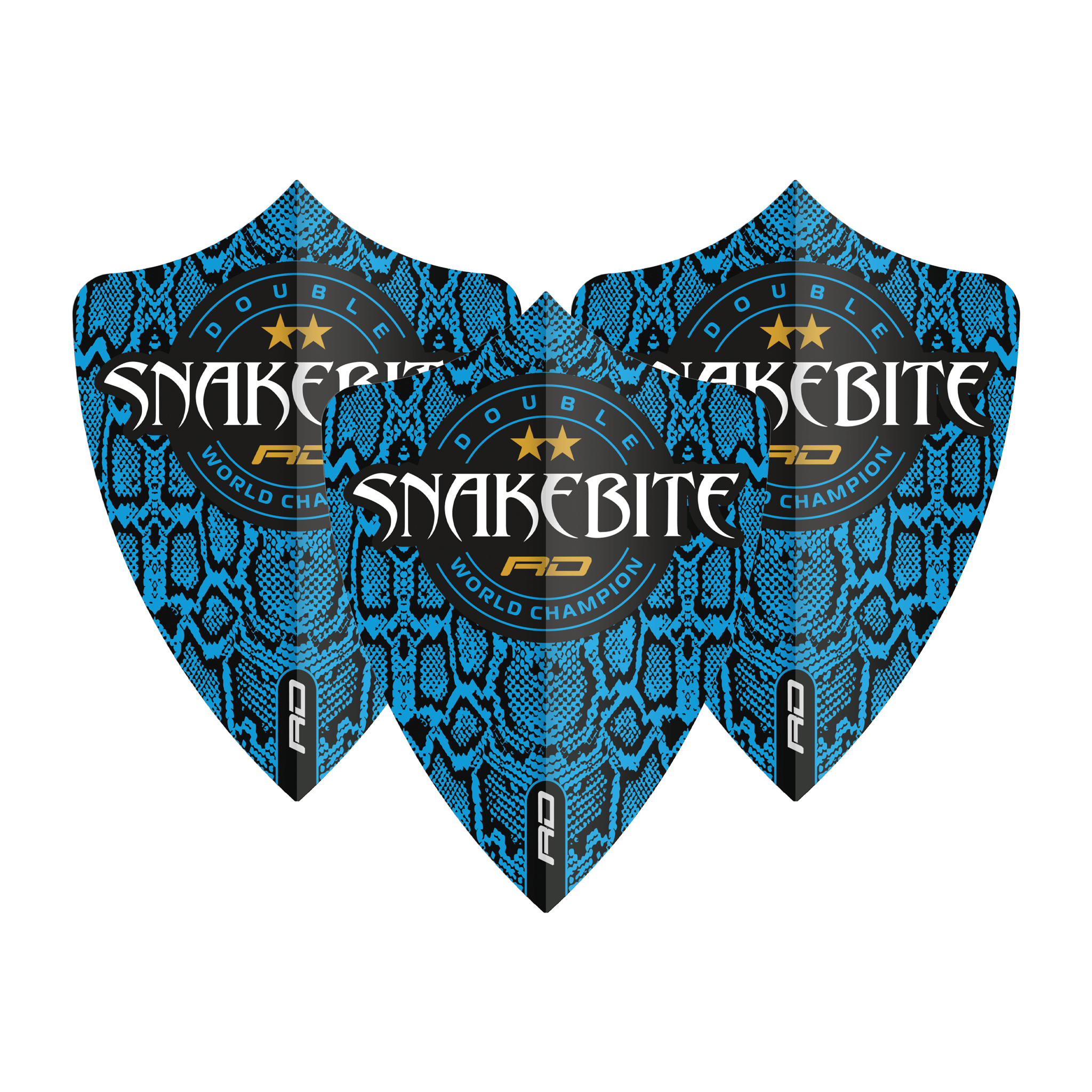 Red Dragon Peter Wright Double World Champion - Hardcore Ionic Dart Flights Freestyle / Blue Snake Skin Flights