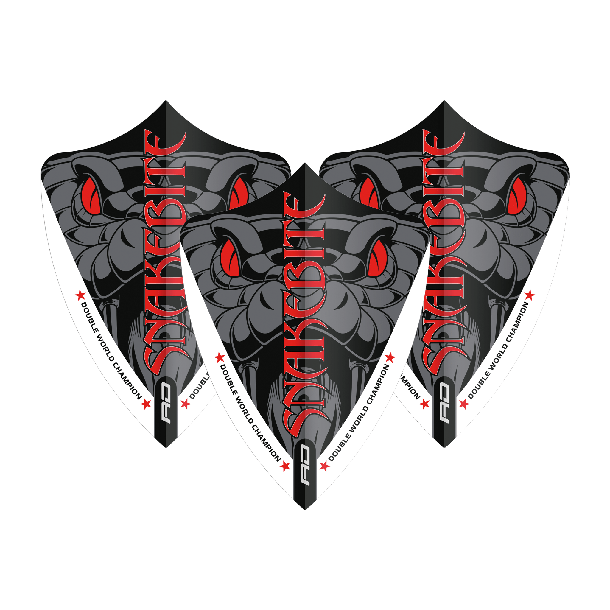 Red Dragon Peter Wright Double World Champion - Hardcore Ionic Dart Flights Freestyle / Red Snake Eyes Flights