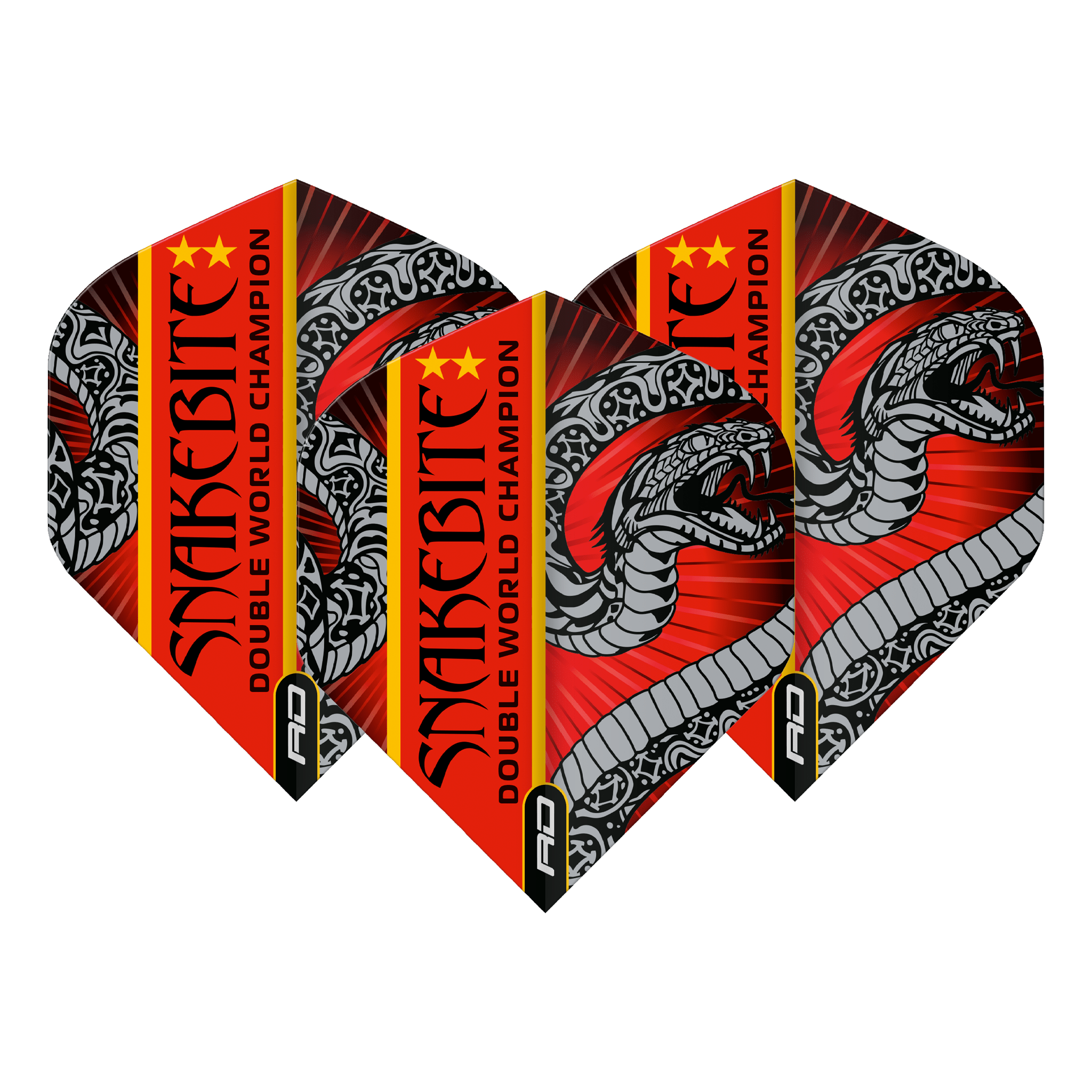 Red Dragon Peter Wright Double World Champion - Hardcore Ionic Dart Flights Standard / Black & Red Flights