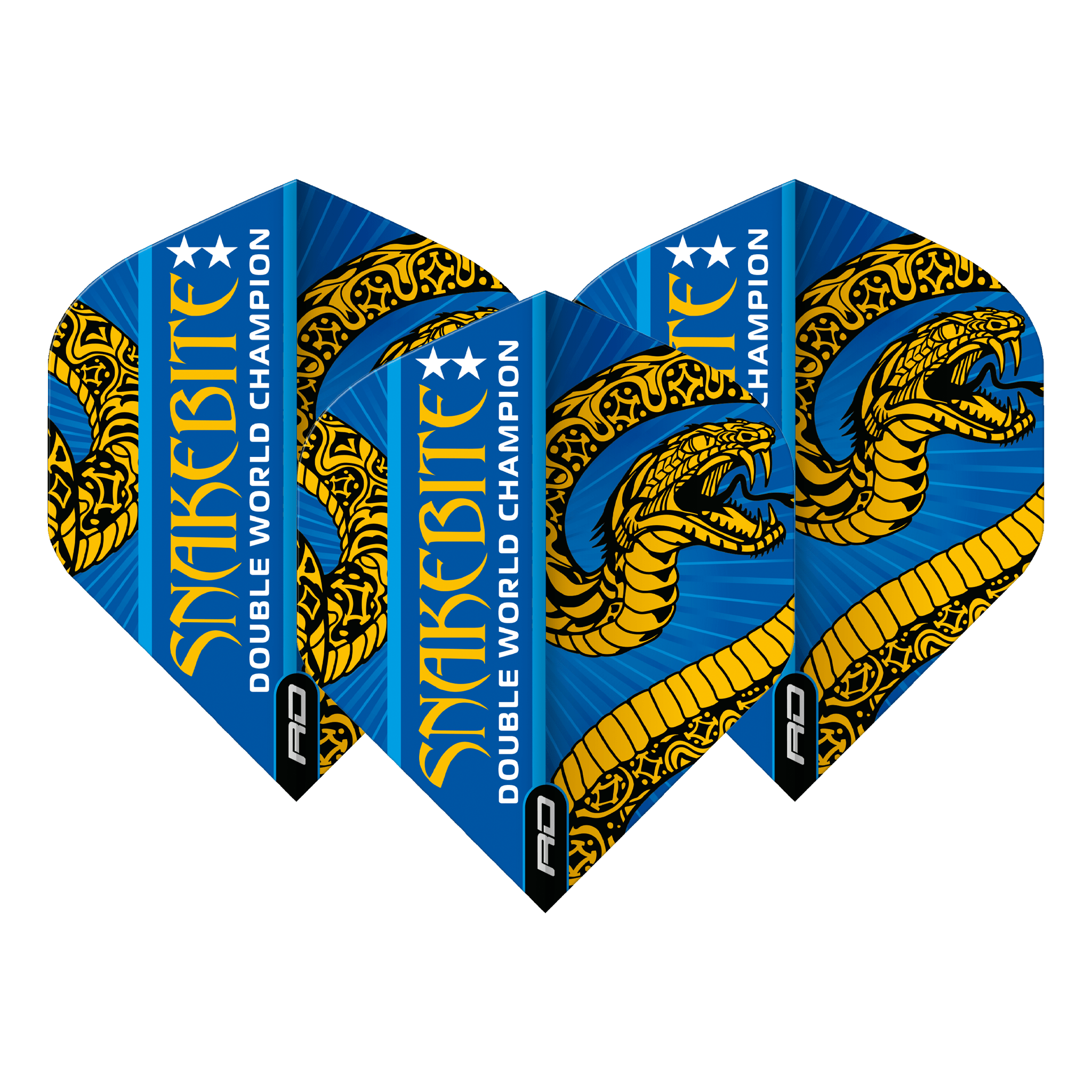 Red Dragon Peter Wright Double World Champion - Hardcore Ionic Dart Flights Standard / Blue & Gold Flights