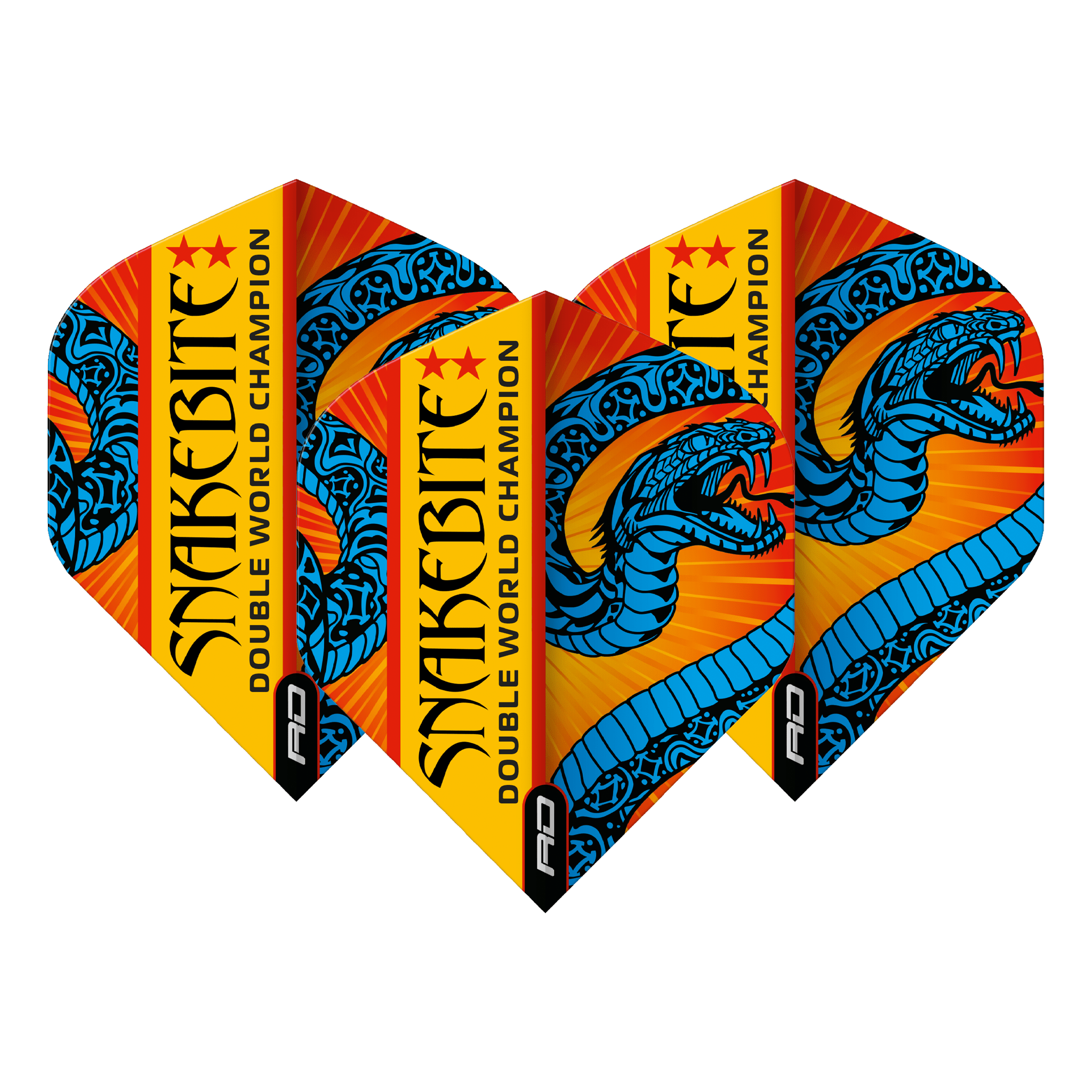 Red Dragon Peter Wright Double World Champion - Hardcore Ionic Dart Flights Standard / Blue & Orange Flights