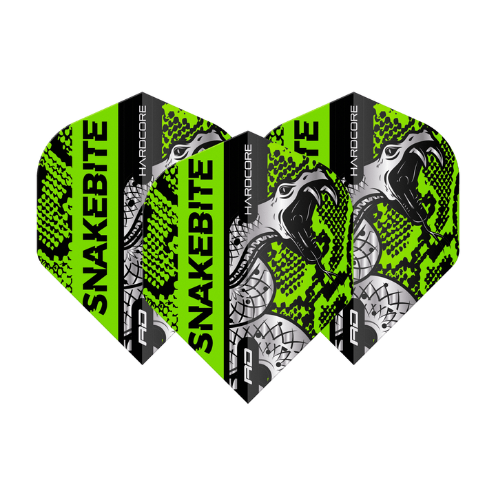 Red Dragon Peter Wright Hardcore Coiled Snake Standard Dart Flights Black/Green Flights