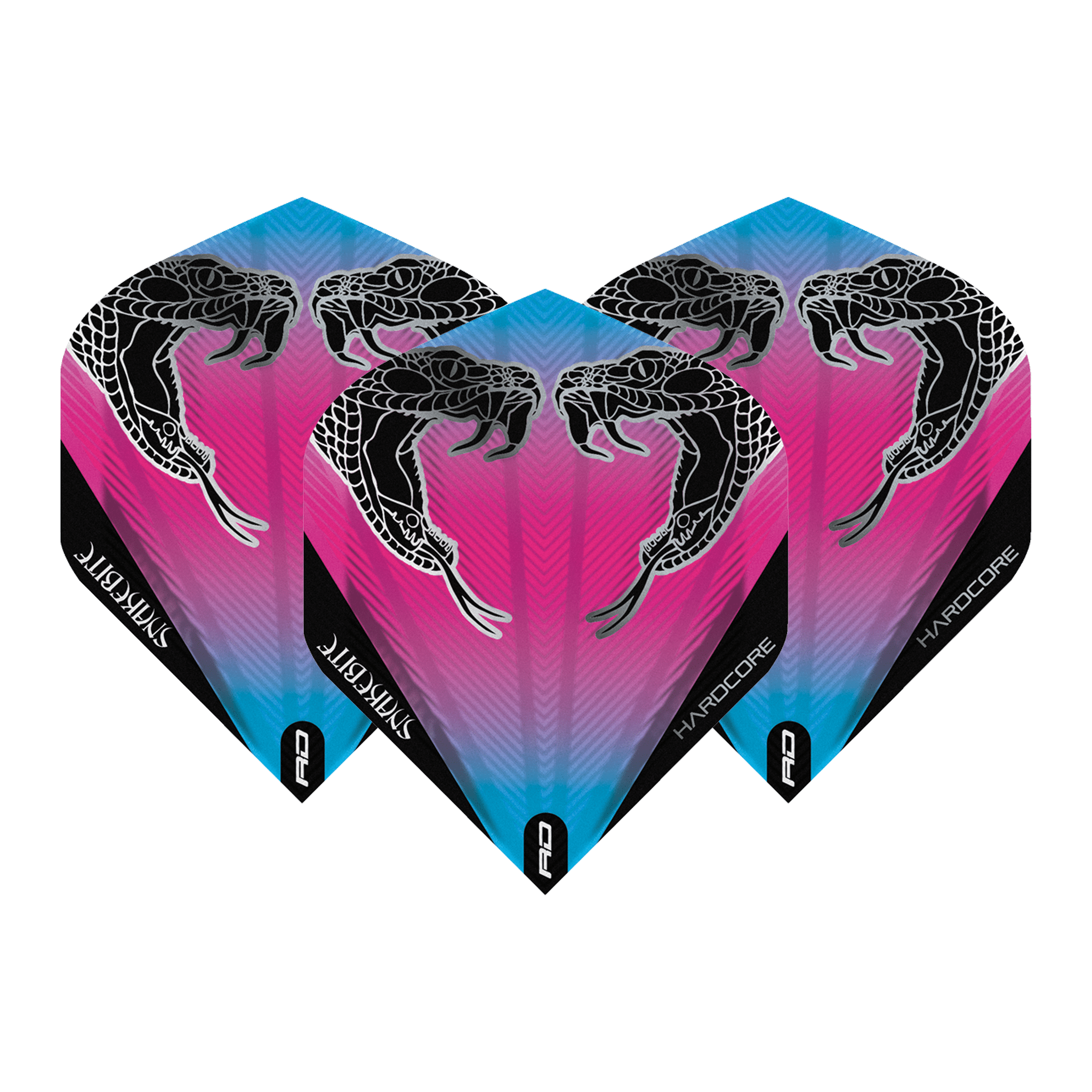 Red Dragon Peter Wright Hardcore Double Snake Head Flights Pink / Standard Flights