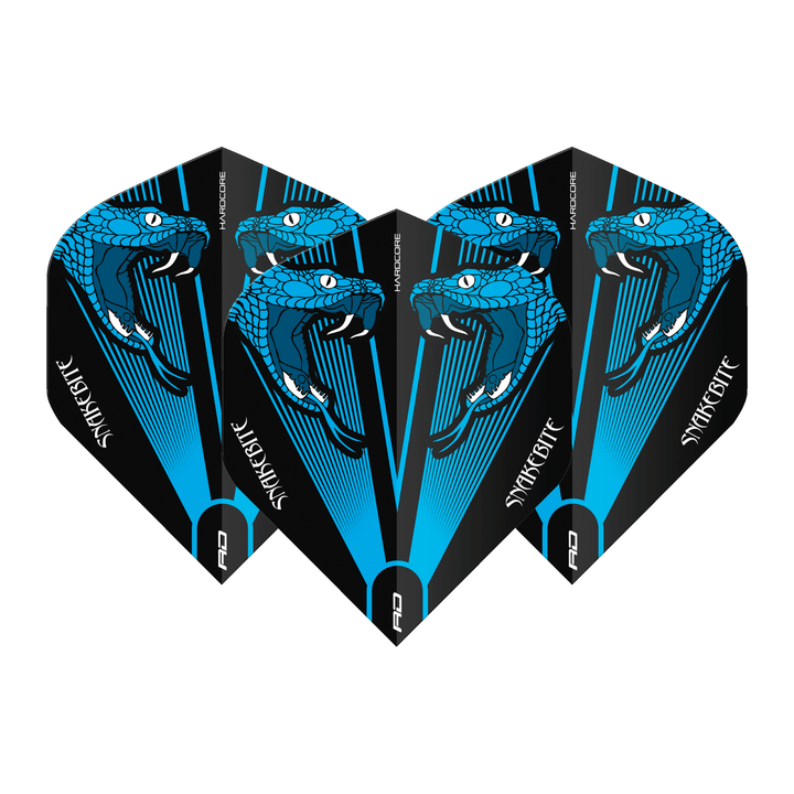 Red Dragon Peter Wright Hardcore Snake Head Standard Dart Flights Blue Flights