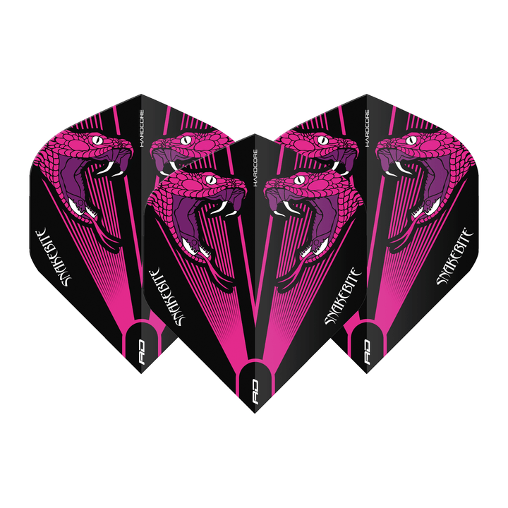 Red Dragon Peter Wright Hardcore Snake Head Standard Dart Flights Purple Flights
