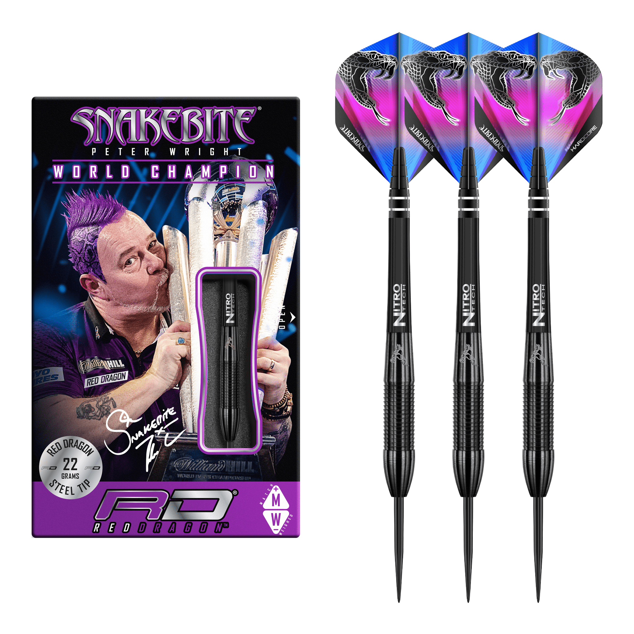 Snakebite 3 Black 90% Peter Wright - dartpijlen Snakebite 3 Black 90% Peter Wright - dartpijlen