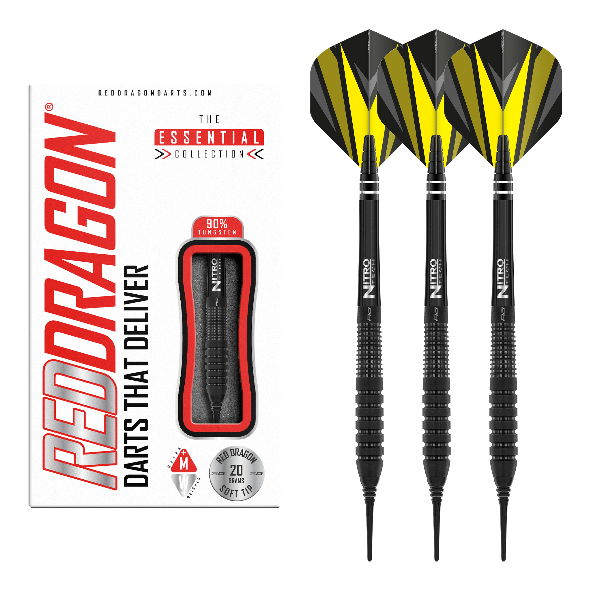 Red Dragon Phantom Torpedo Barrel- 90% Tungsten Soft Tip Darts 20 Grams Darts