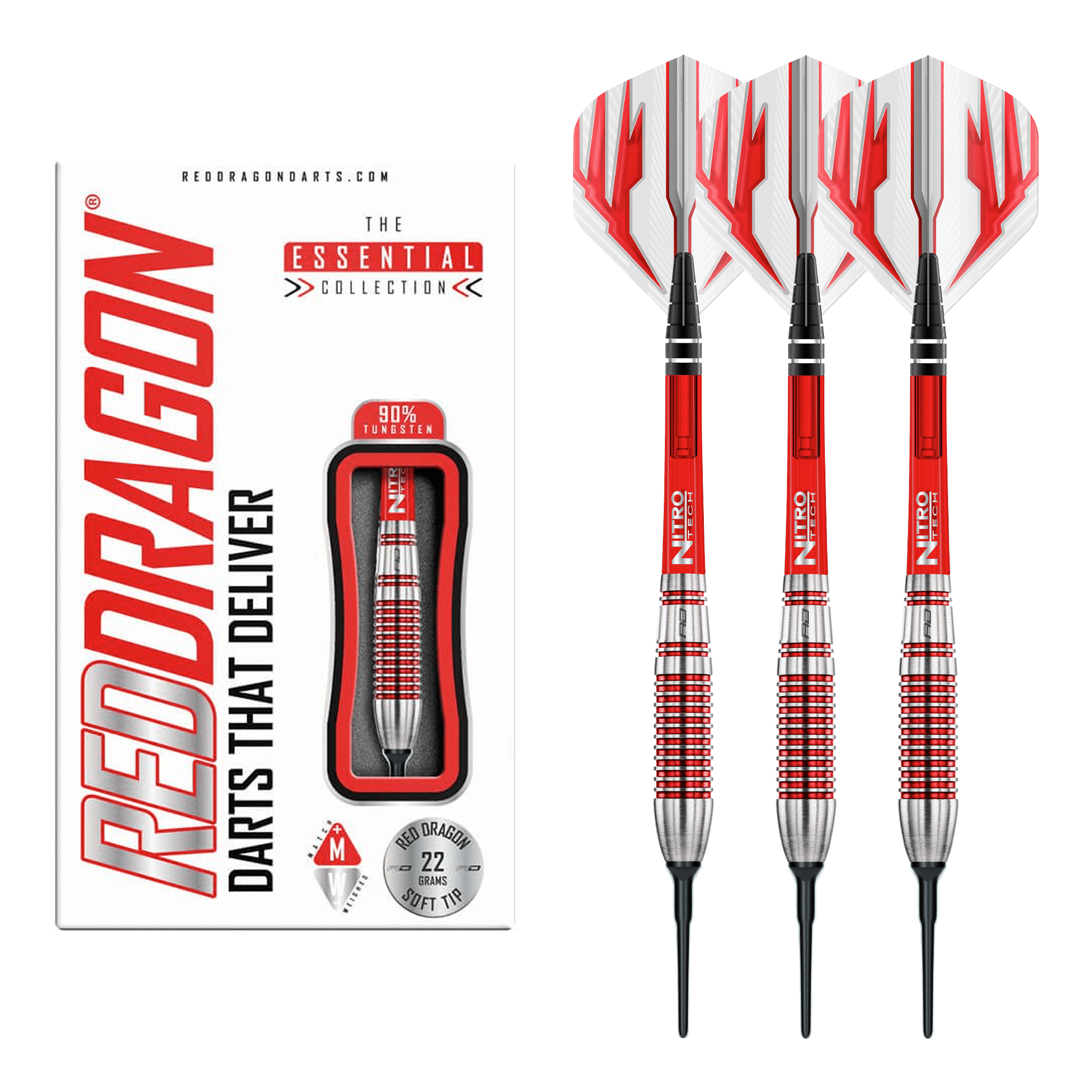 Red Dragon Reflex - 90% Tungsten Soft Tip Darts 22 Grams Darts