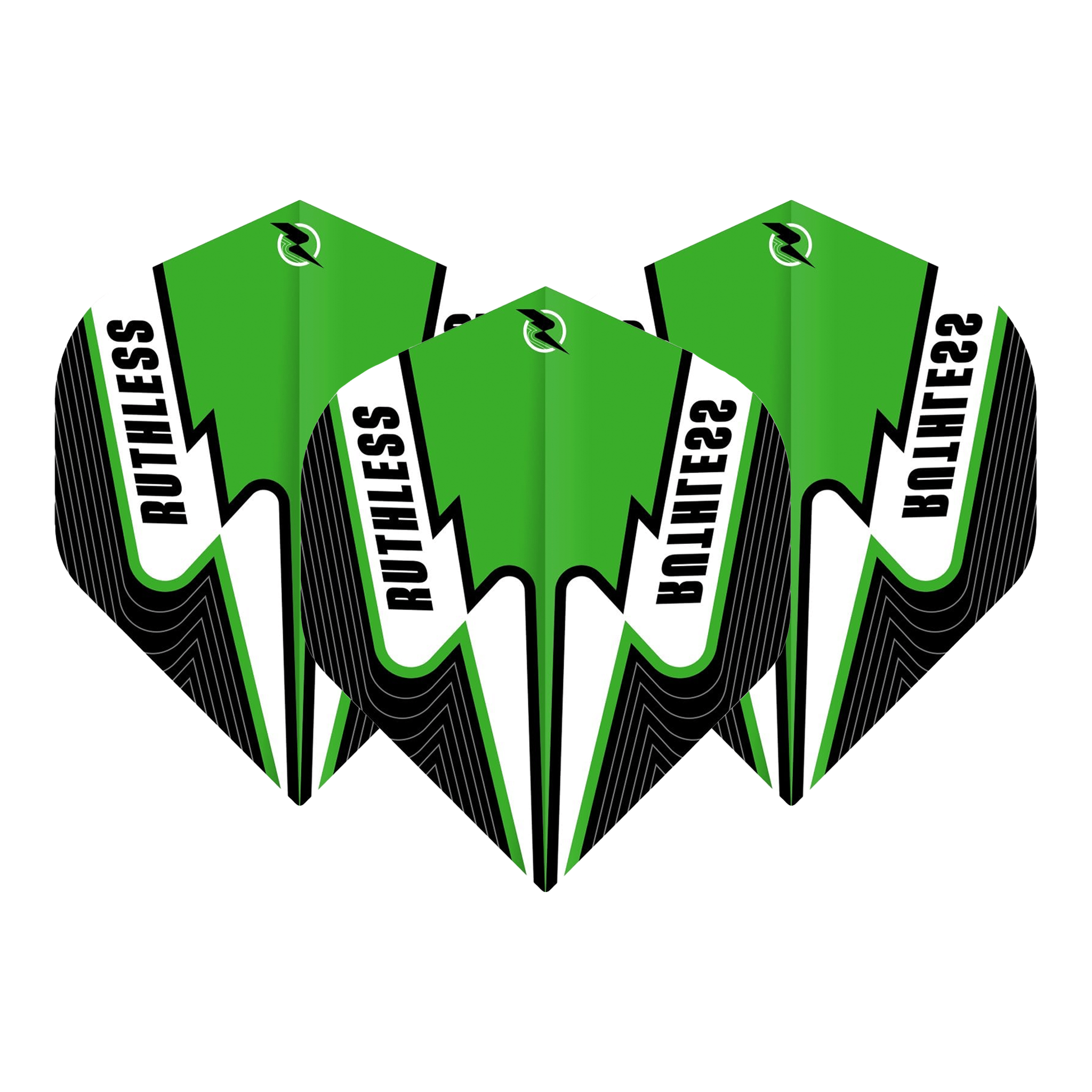 Ruthless Power Surge - Dart Flights No. 2 / Green & Black Flights