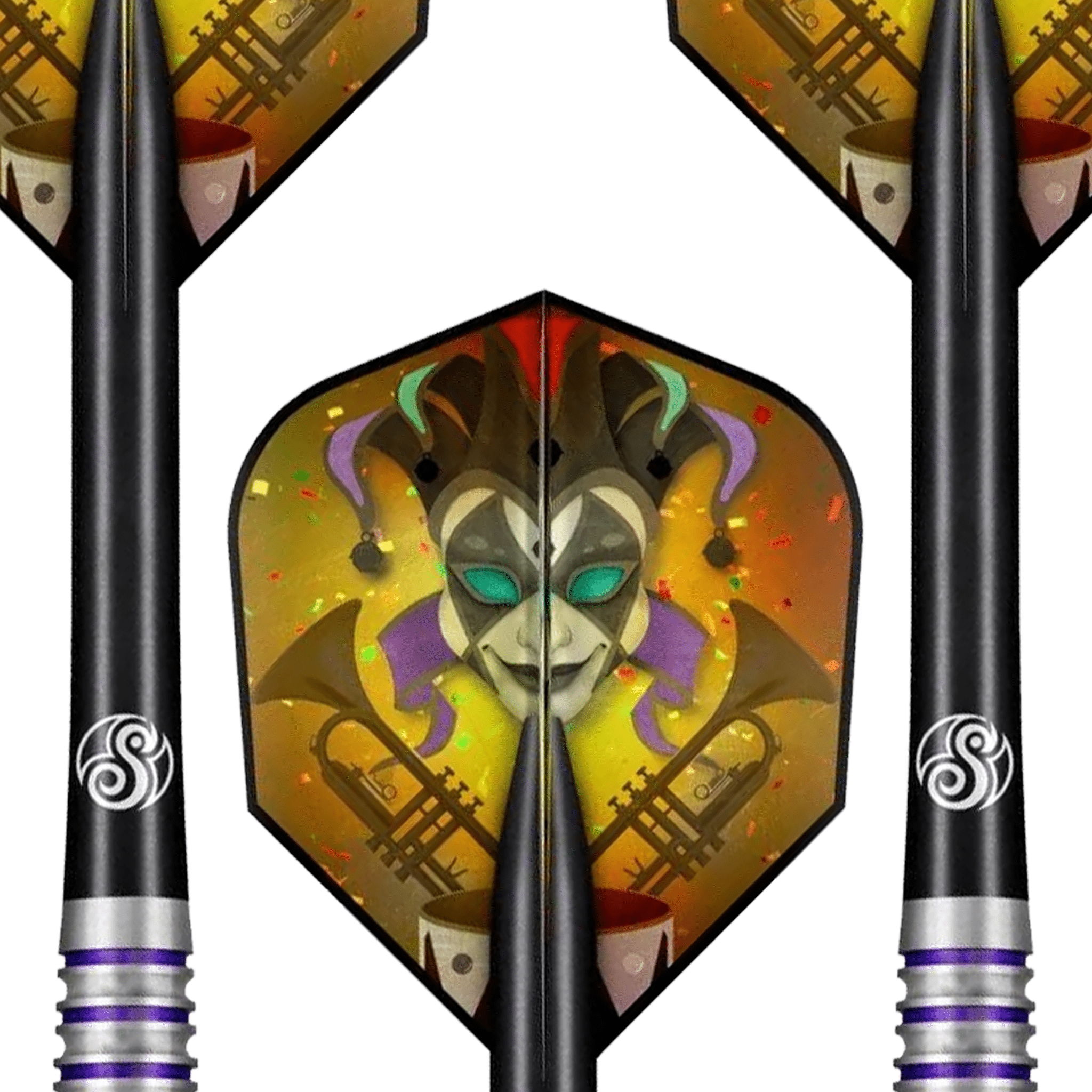 Shot Americana Mardi Gras - 80% Tungsten Steel Tip Darts Darts