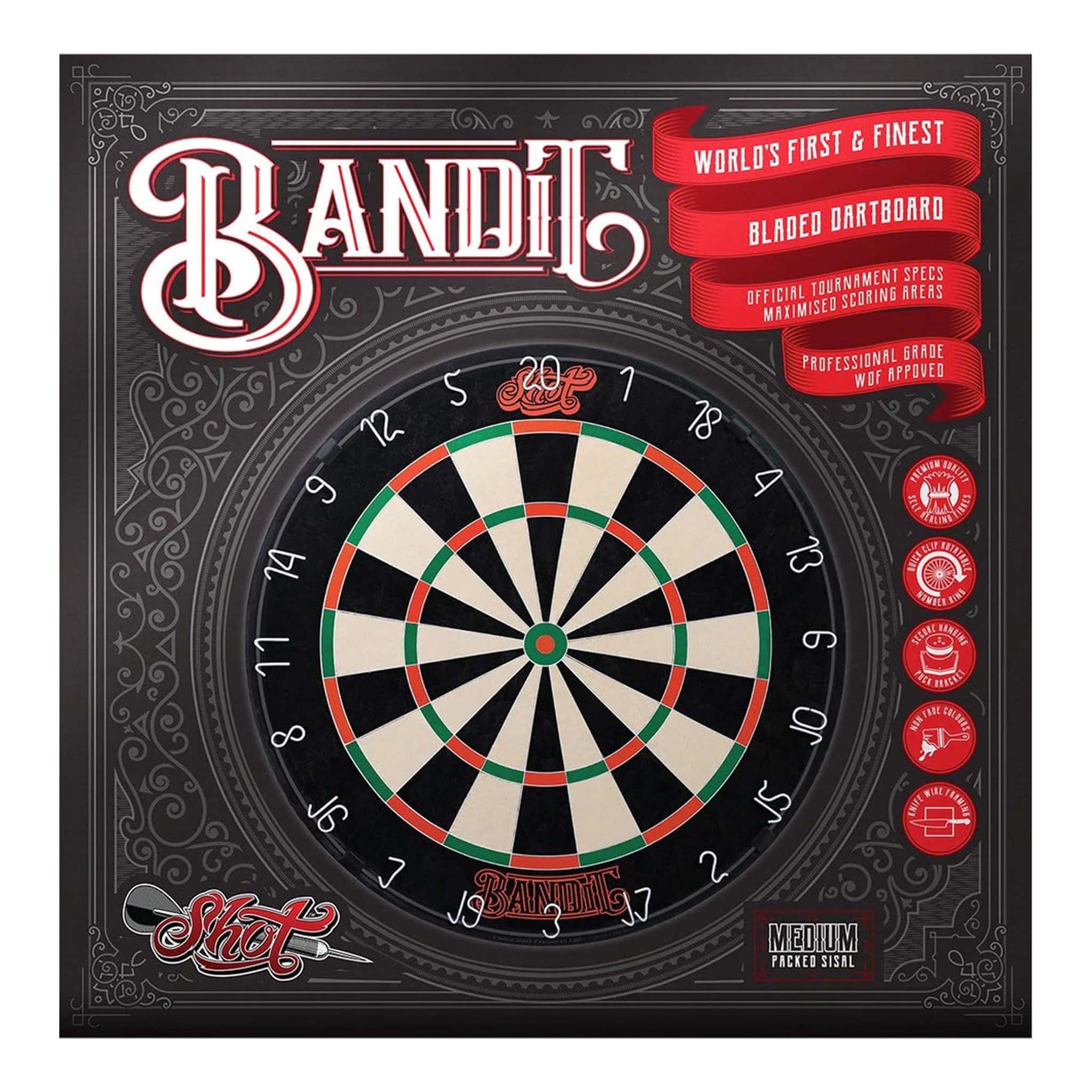 Shot Bandit - Medium Packed Dartboard Boards